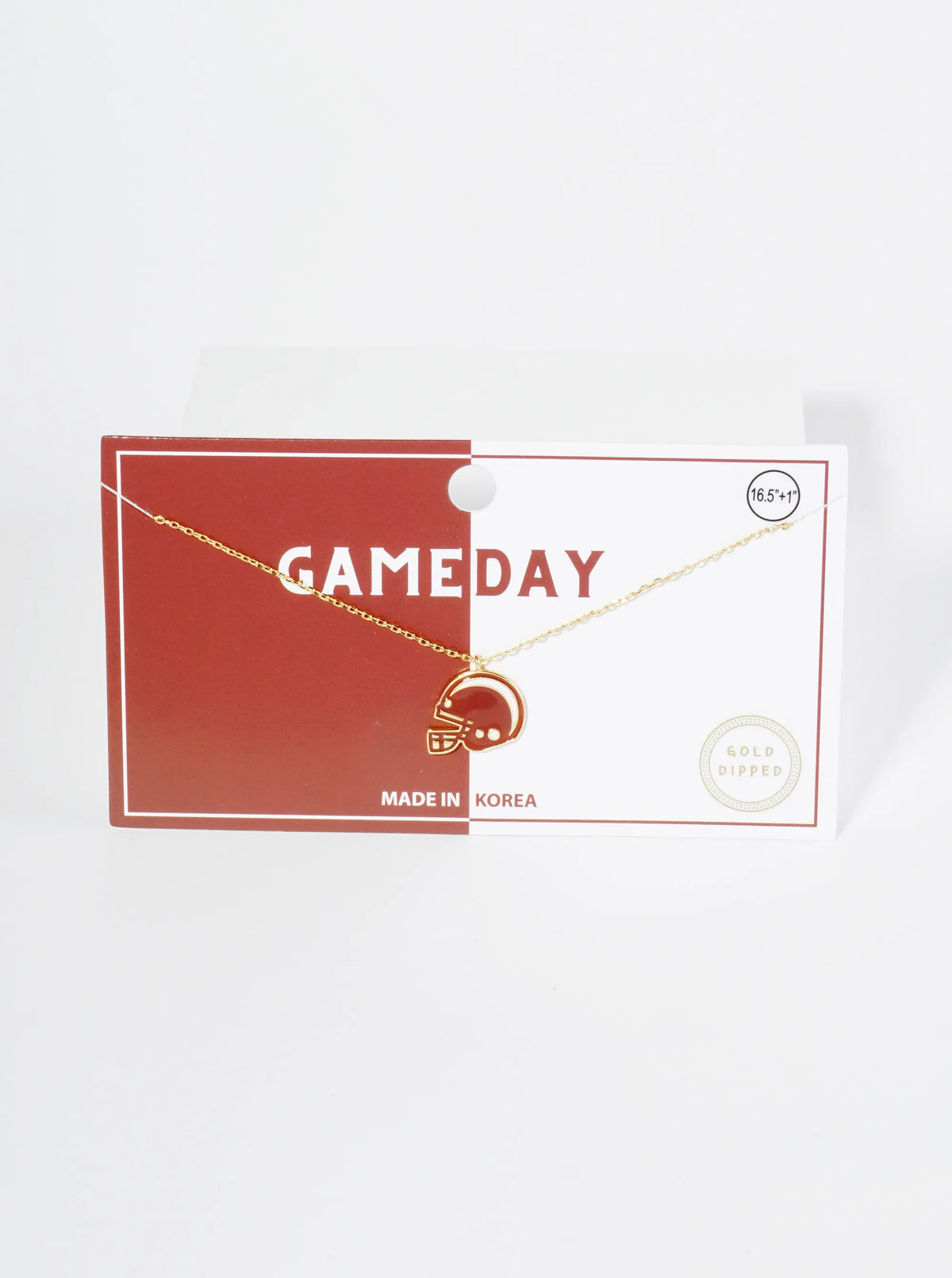 18K Gold Dipped Enamel Football Helmet Pendant Game Day Necklace