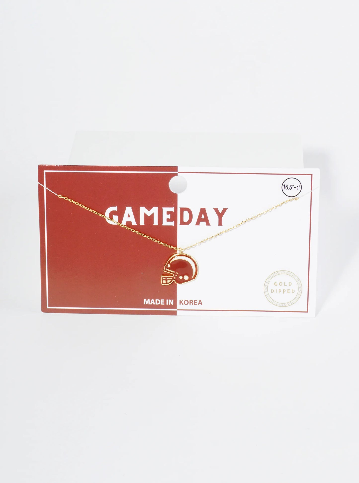 18K Gold Dipped Enamel Football Helmet Pendant Game Day Necklace