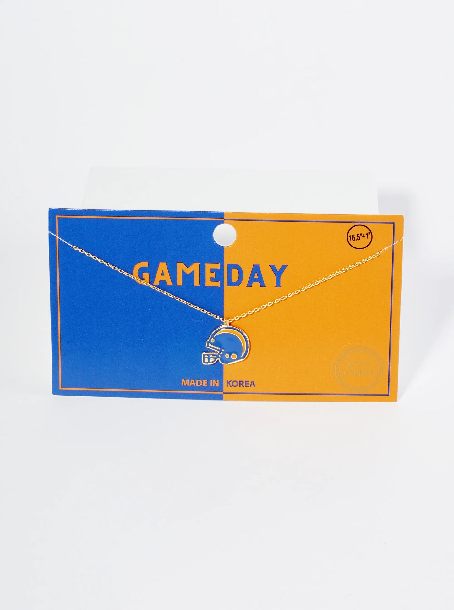 18K Gold Dipped Enamel Football Helmet Pendant Game Day Necklace