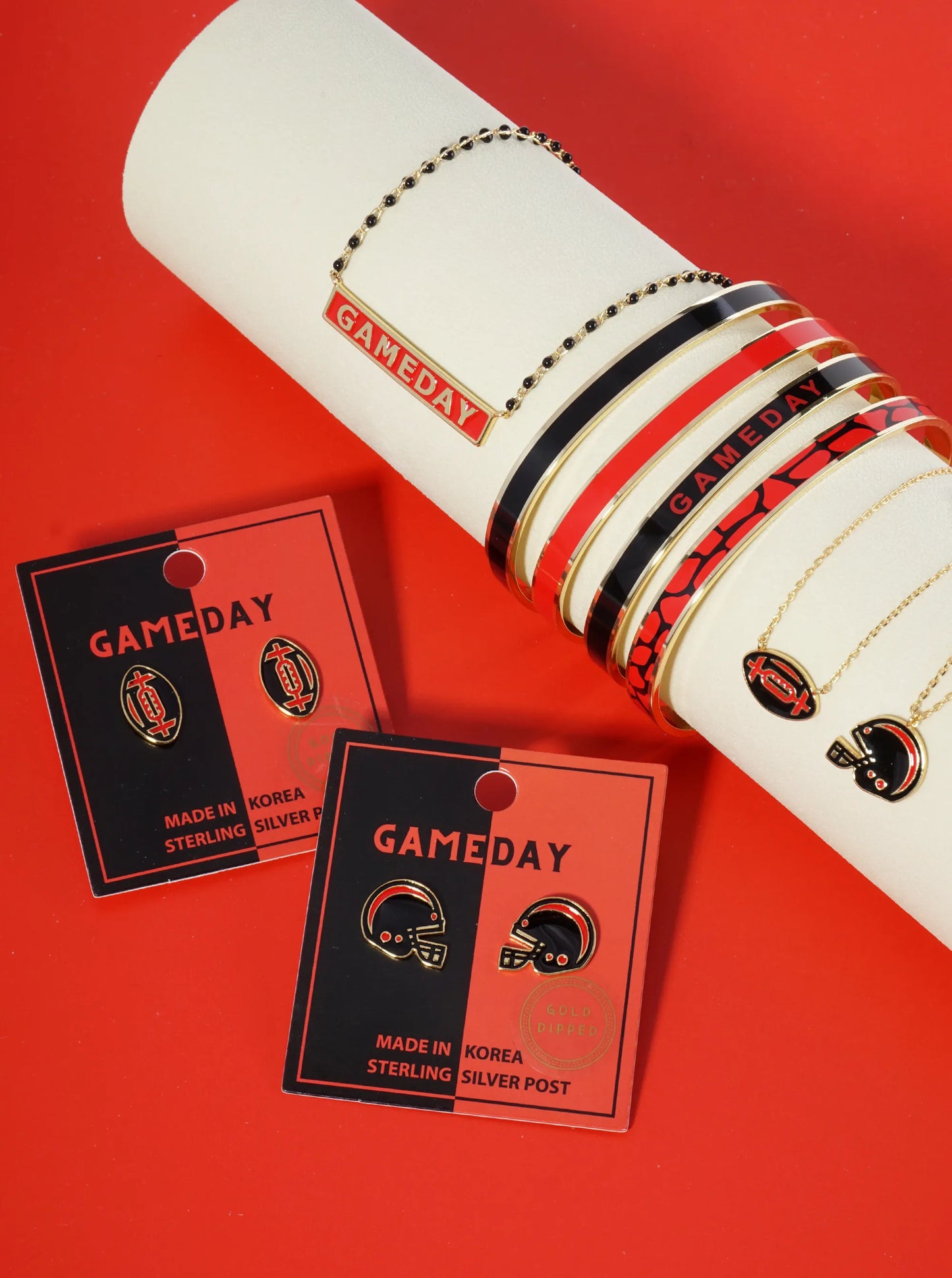 18K Gold Dipped Enamel Game Day Cuff Bracelet