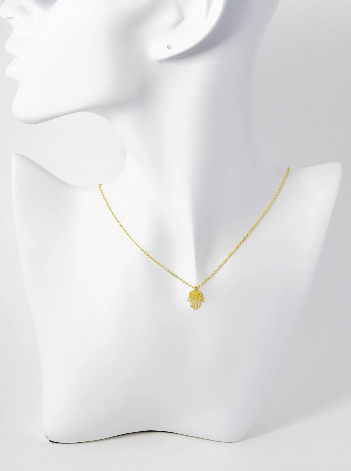 18K Gold Dipped Filigree Hamsa Pendant Necklace