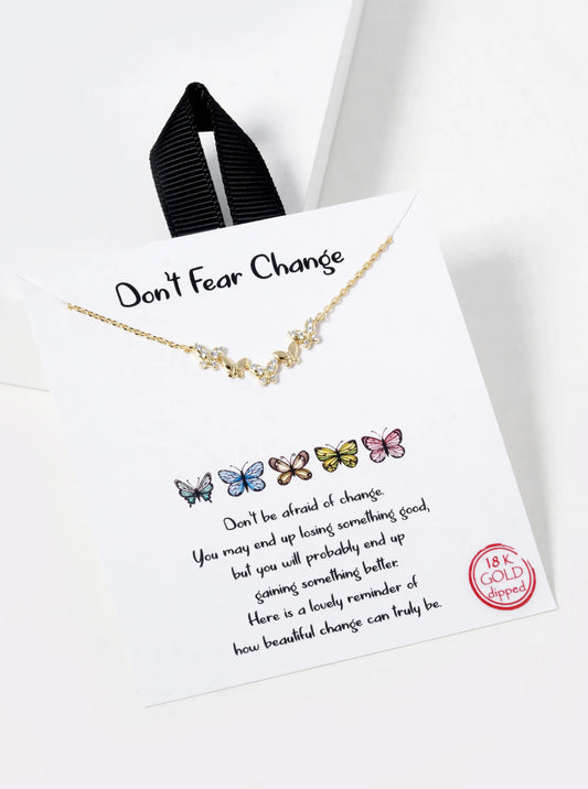 18K Gold Dipped Five CZ Pave Five Butterflies Pendant Necklace