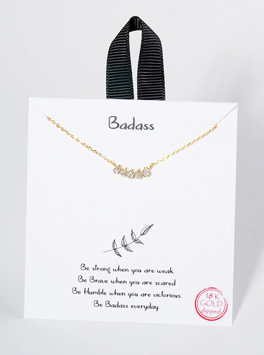 18K Gold Dipped Five Oval CZ Stone Pendant Necklace