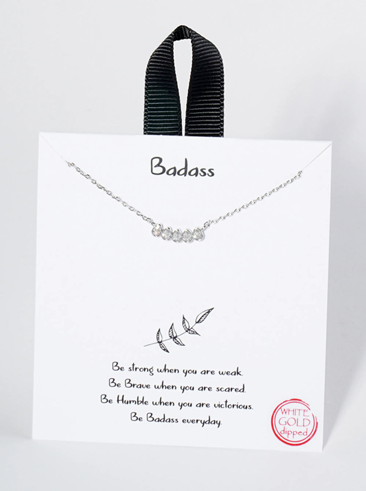 18K Gold Dipped Five Oval CZ Stone Pendant Necklace