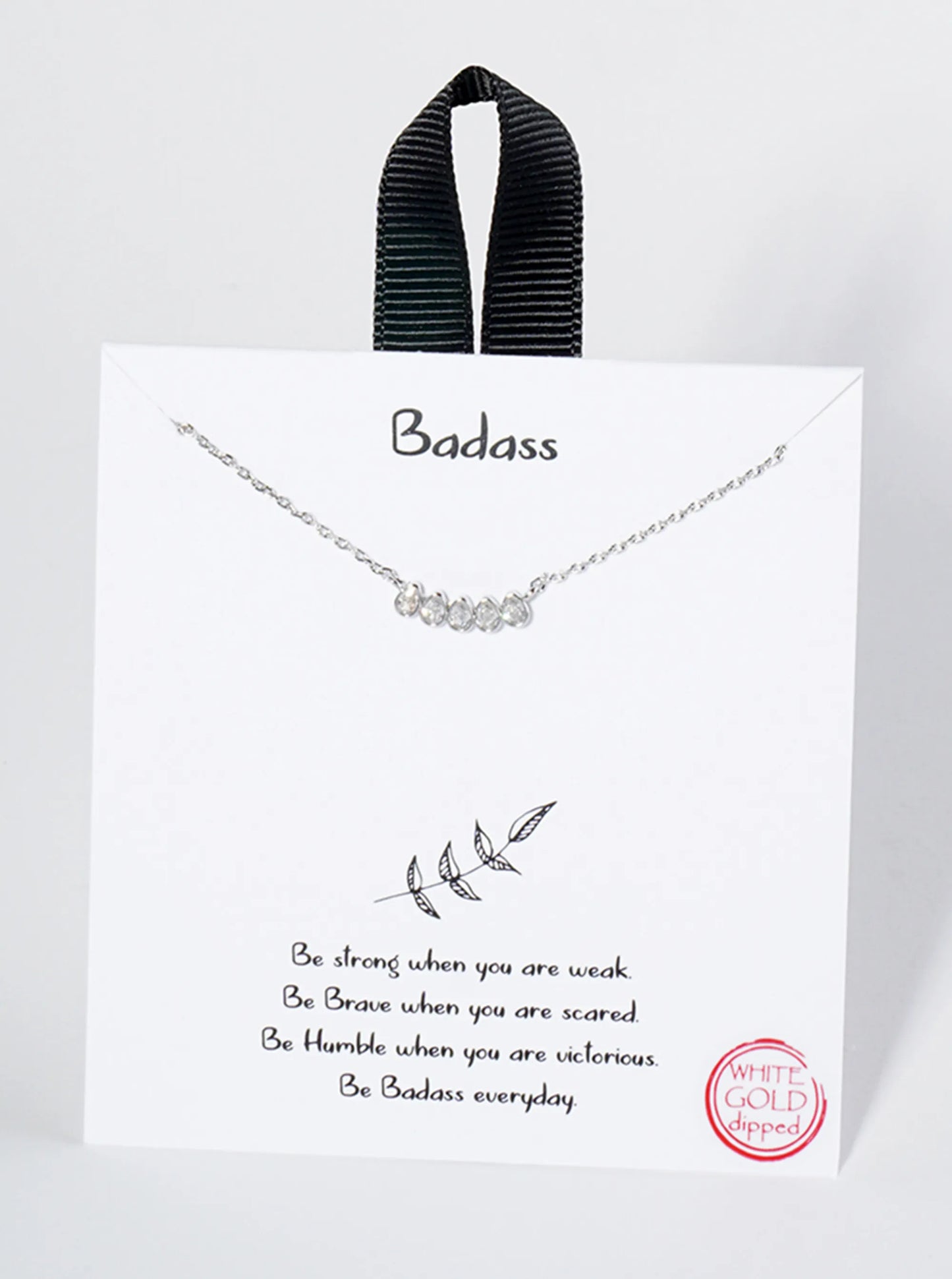 18K Gold Dipped Five Oval CZ Stone Pendant Necklace