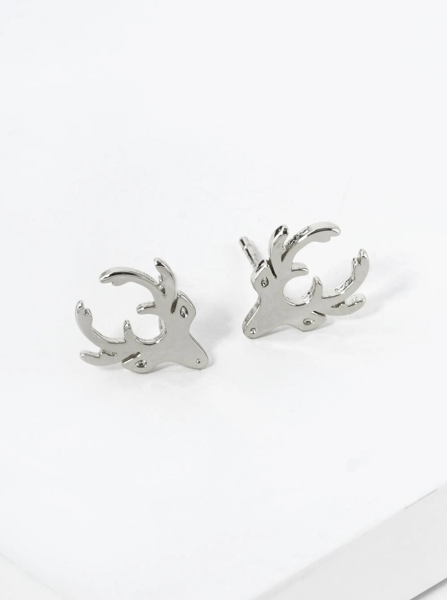 18K Gold Dipped Flat Deer Head Stud Earrings