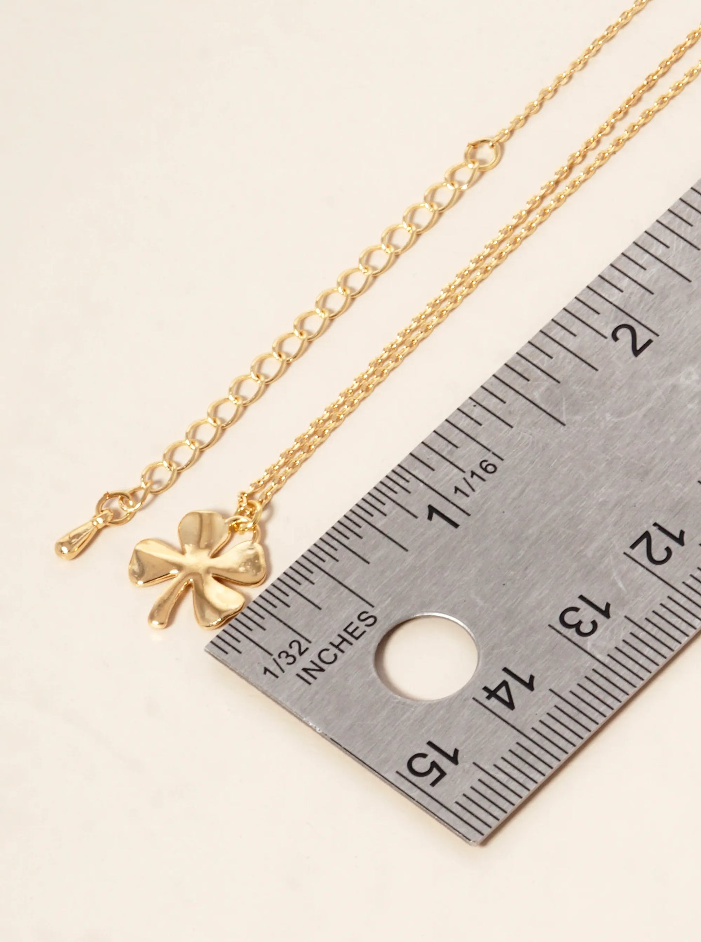 18K Gold Dipped Four-Leaf Clover Pendant Necklace