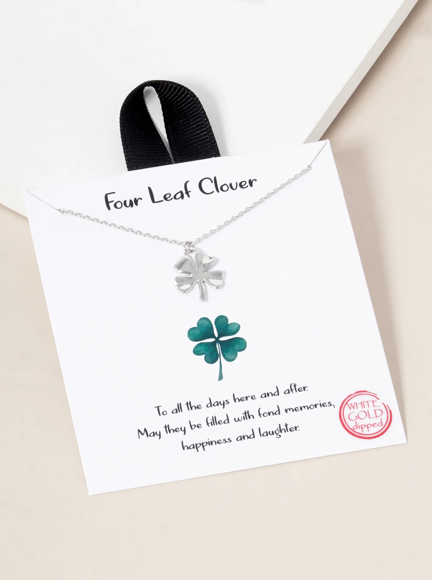 18K Gold Dipped Four-Leaf Clover Pendant Necklace