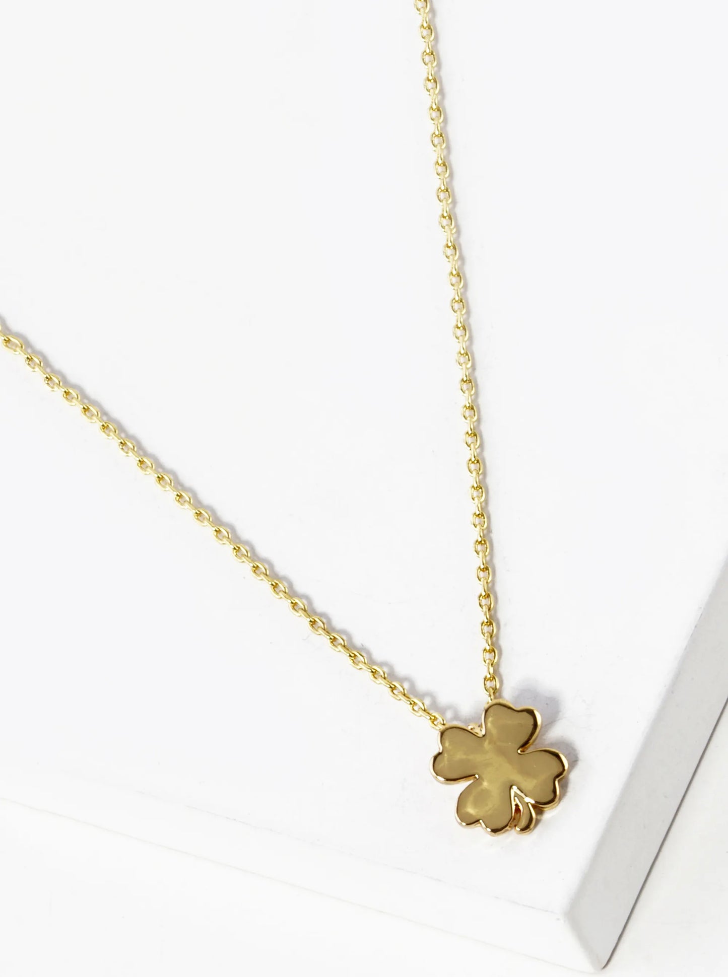 18K Gold Dipped Four-Leaf Clover Pendant Necklace