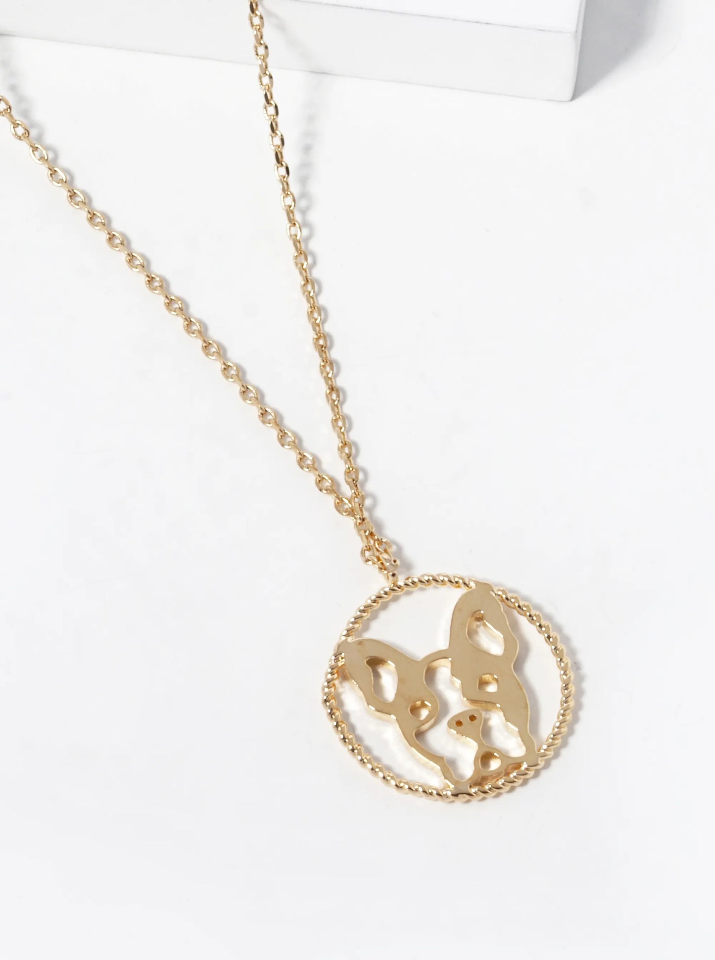 18K Gold Dipped French Bulldog Pendant Necklace