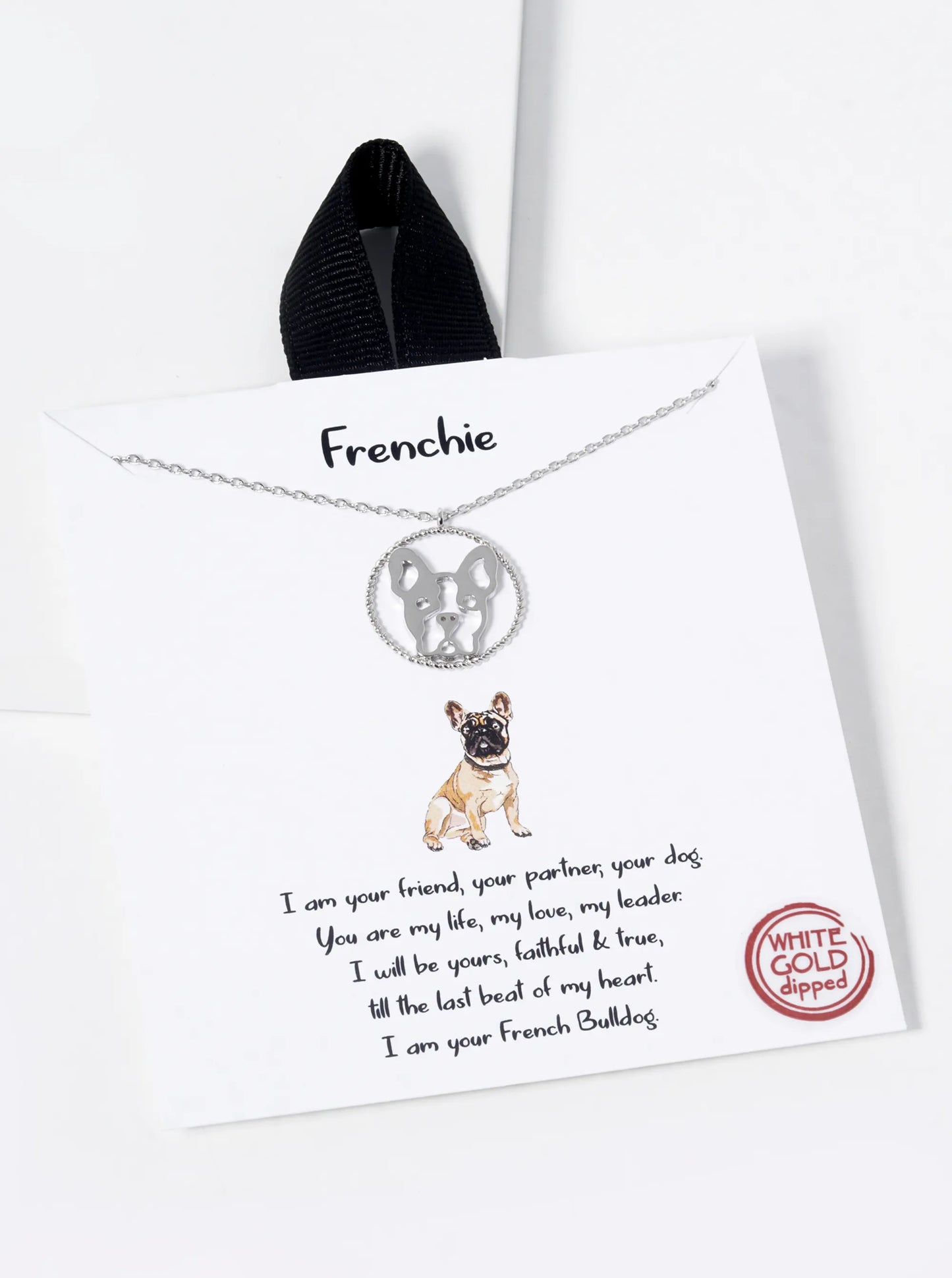 18K Gold Dipped French Bulldog Pendant Necklace