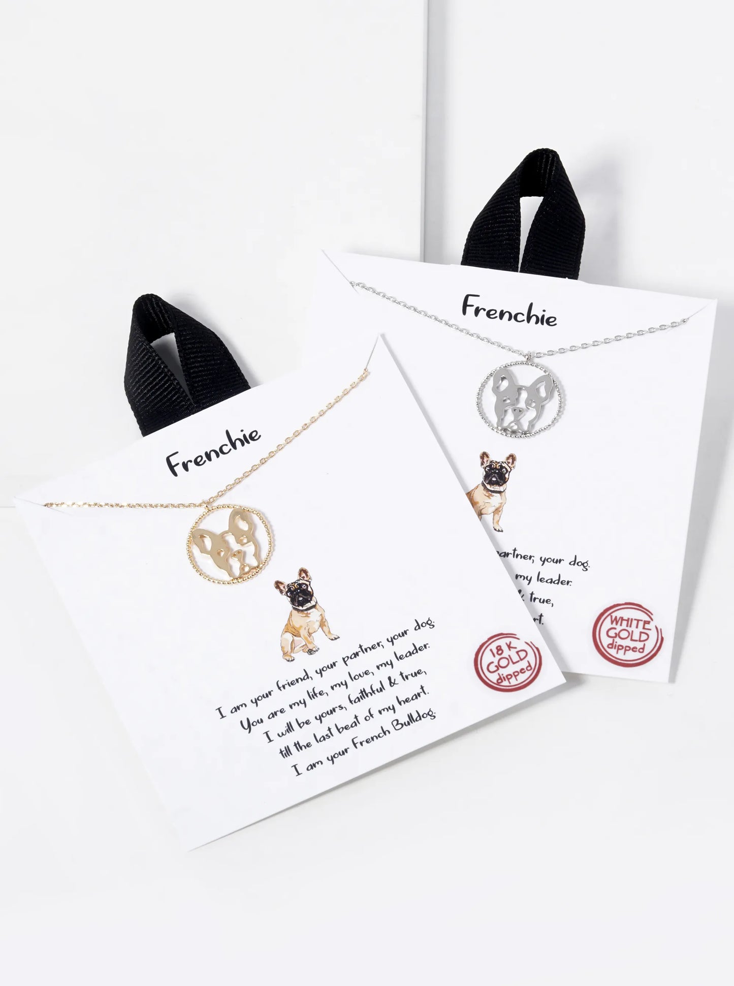 18K Gold Dipped French Bulldog Pendant Necklace