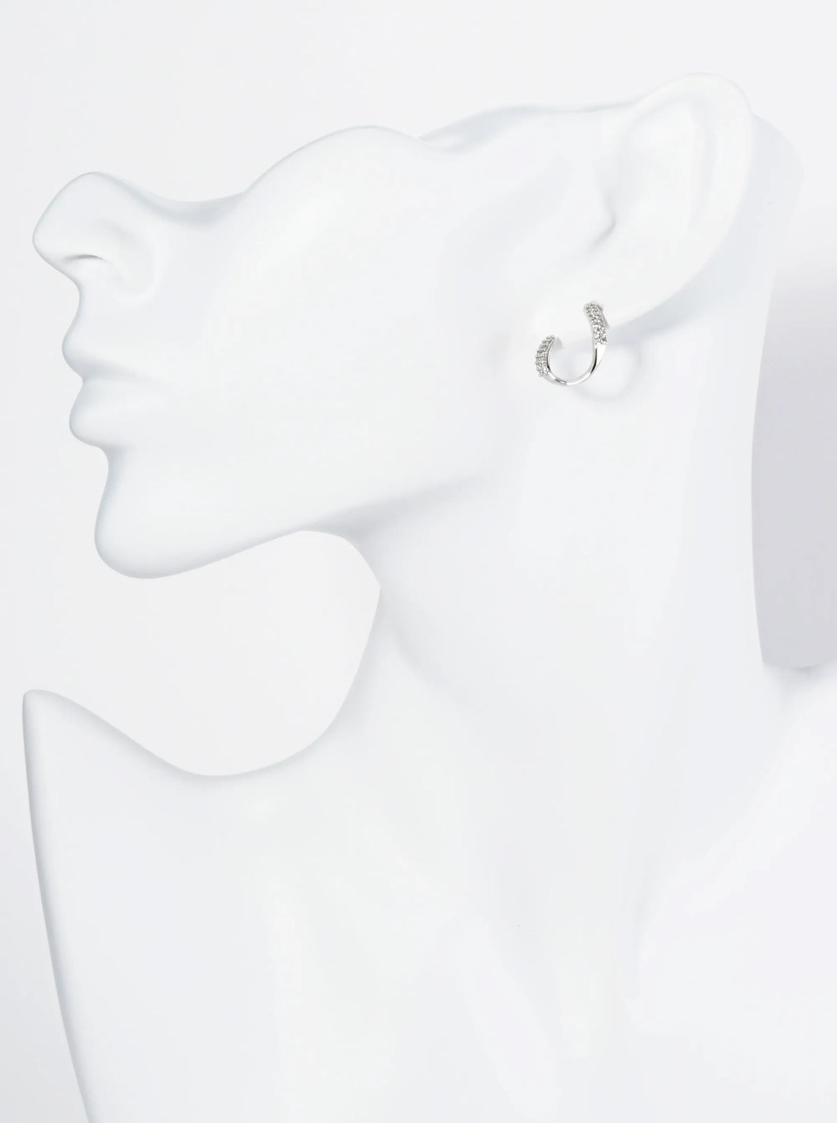 18K Gold Dipped Front Facing 16mm Cubic Zirconia Small Hoop Earrings