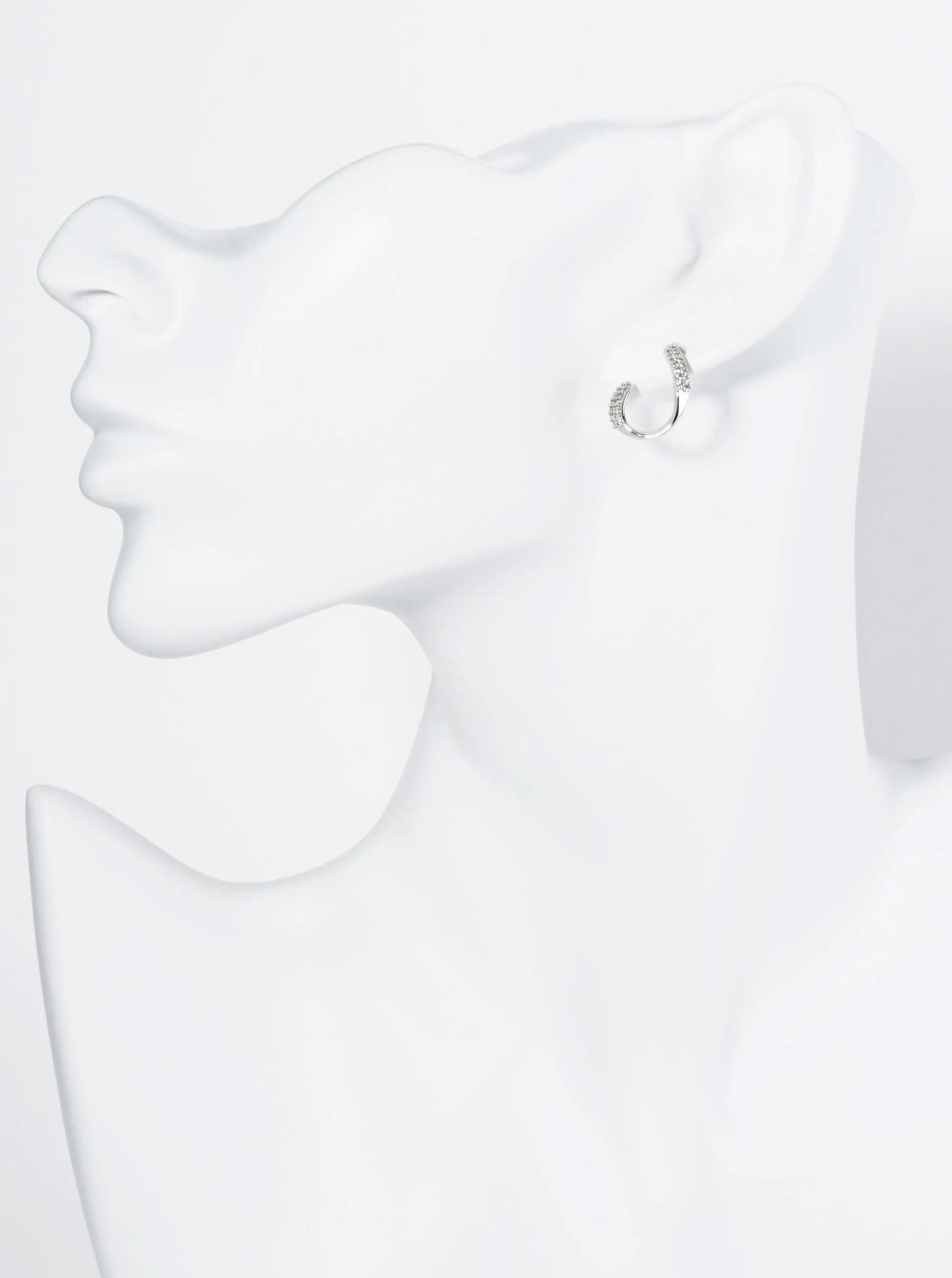 18K Gold Dipped Front Facing 16mm Cubic Zirconia Small Hoop Earrings