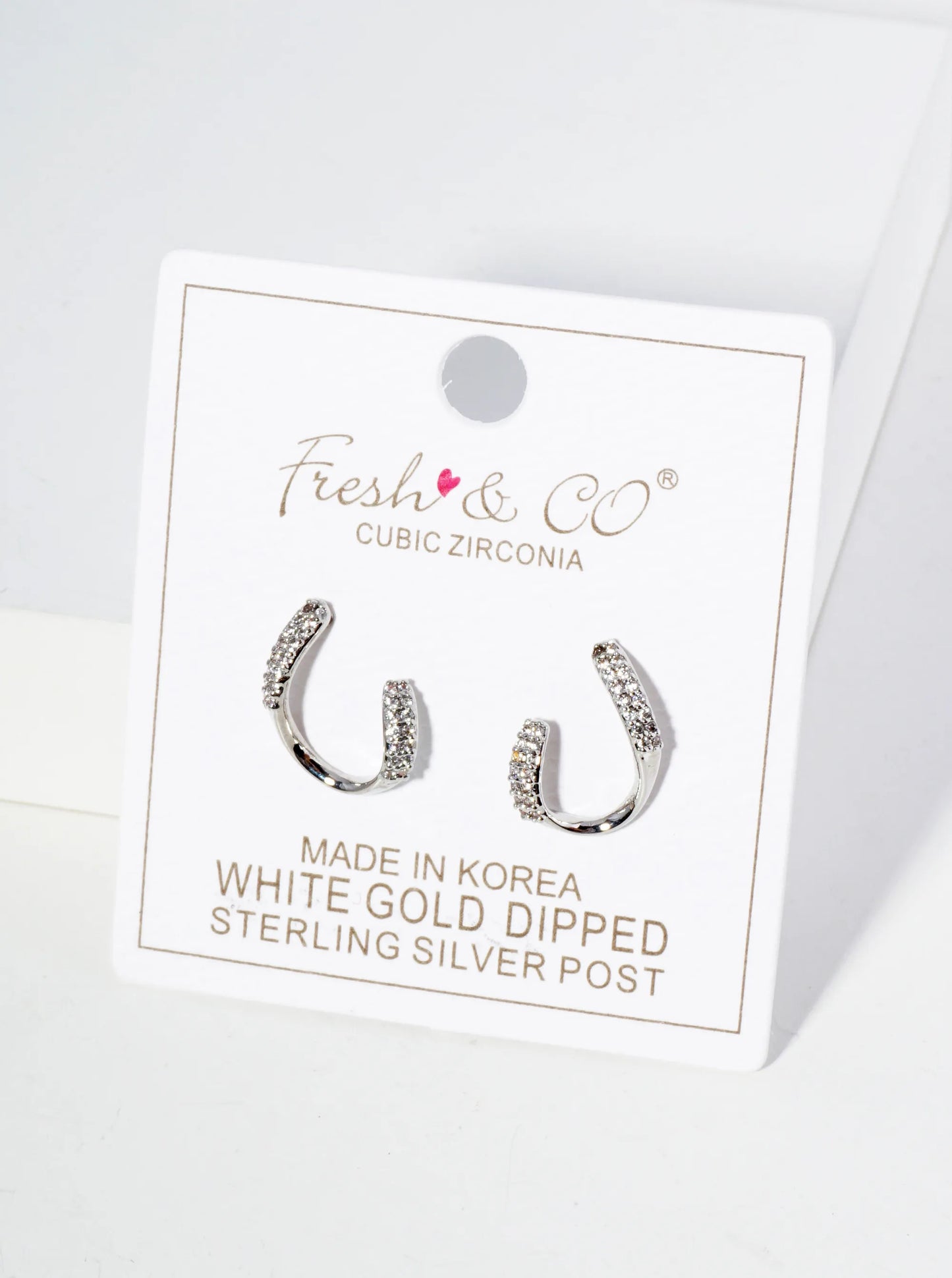 18K Gold Dipped Front Facing 16mm Cubic Zirconia Small Hoop Earrings