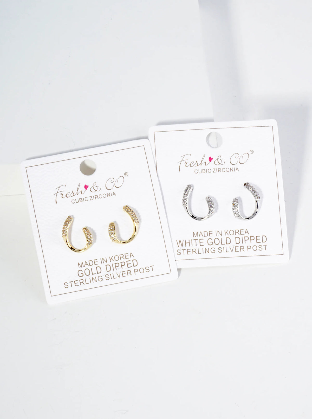 18K Gold Dipped Front Facing 16mm Cubic Zirconia Small Hoop Earrings