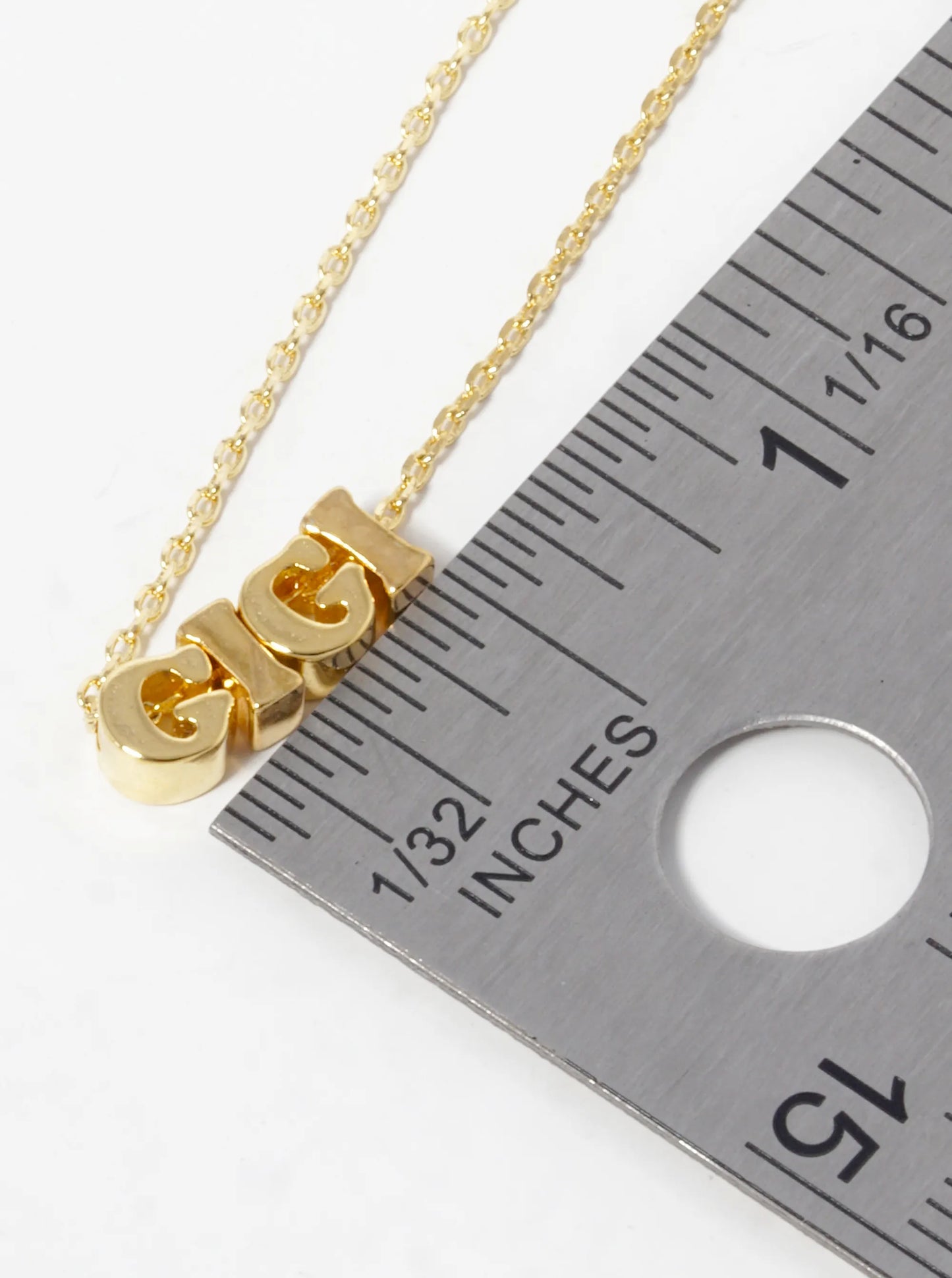 18K Gold Dipped Gigi Halo Word Pendant Necklace