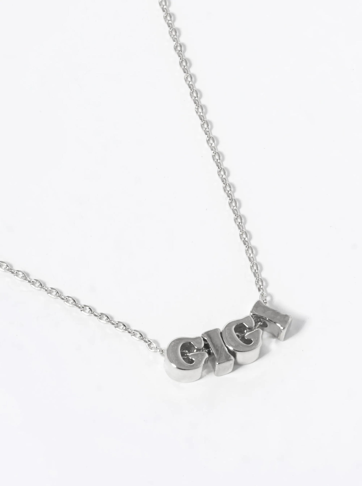 18K Gold Dipped Gigi Halo Word Pendant Necklace