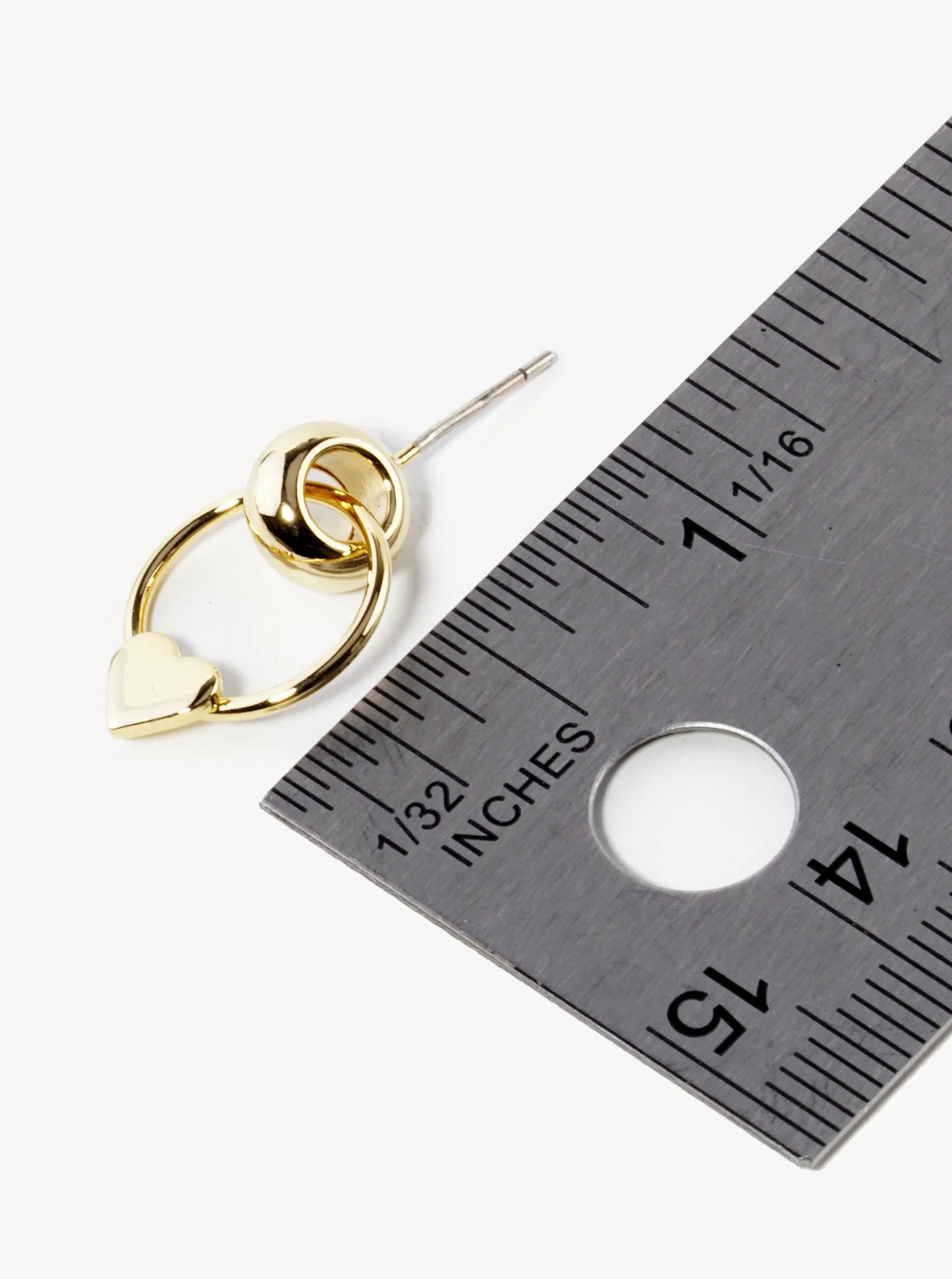 18K Gold Dipped Heart Drop Door Knocker Post Earrings