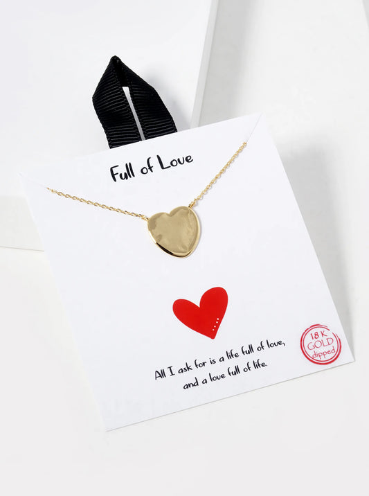 18K Gold Dipped Heart Pendant Necklace