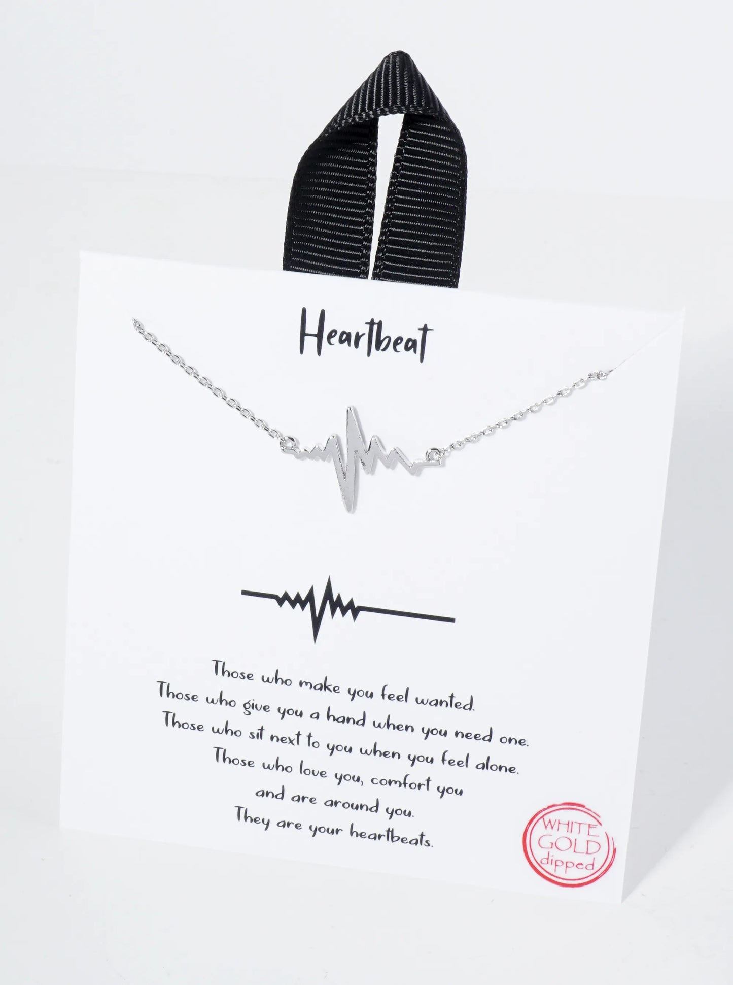 18K Gold Dipped Heartbeat Brass Pendant Necklace