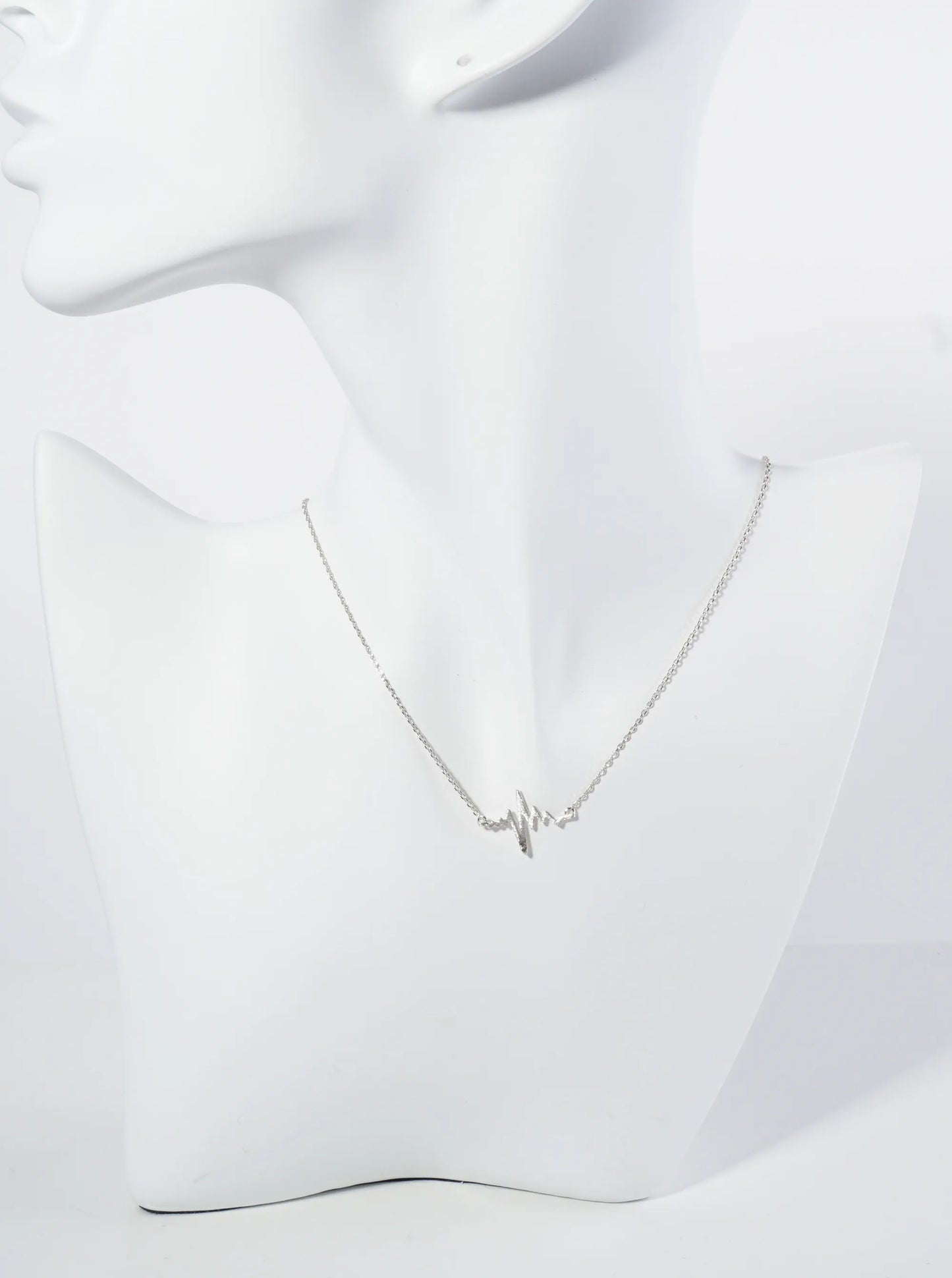 18K Gold Dipped Heartbeat Brass Pendant Necklace