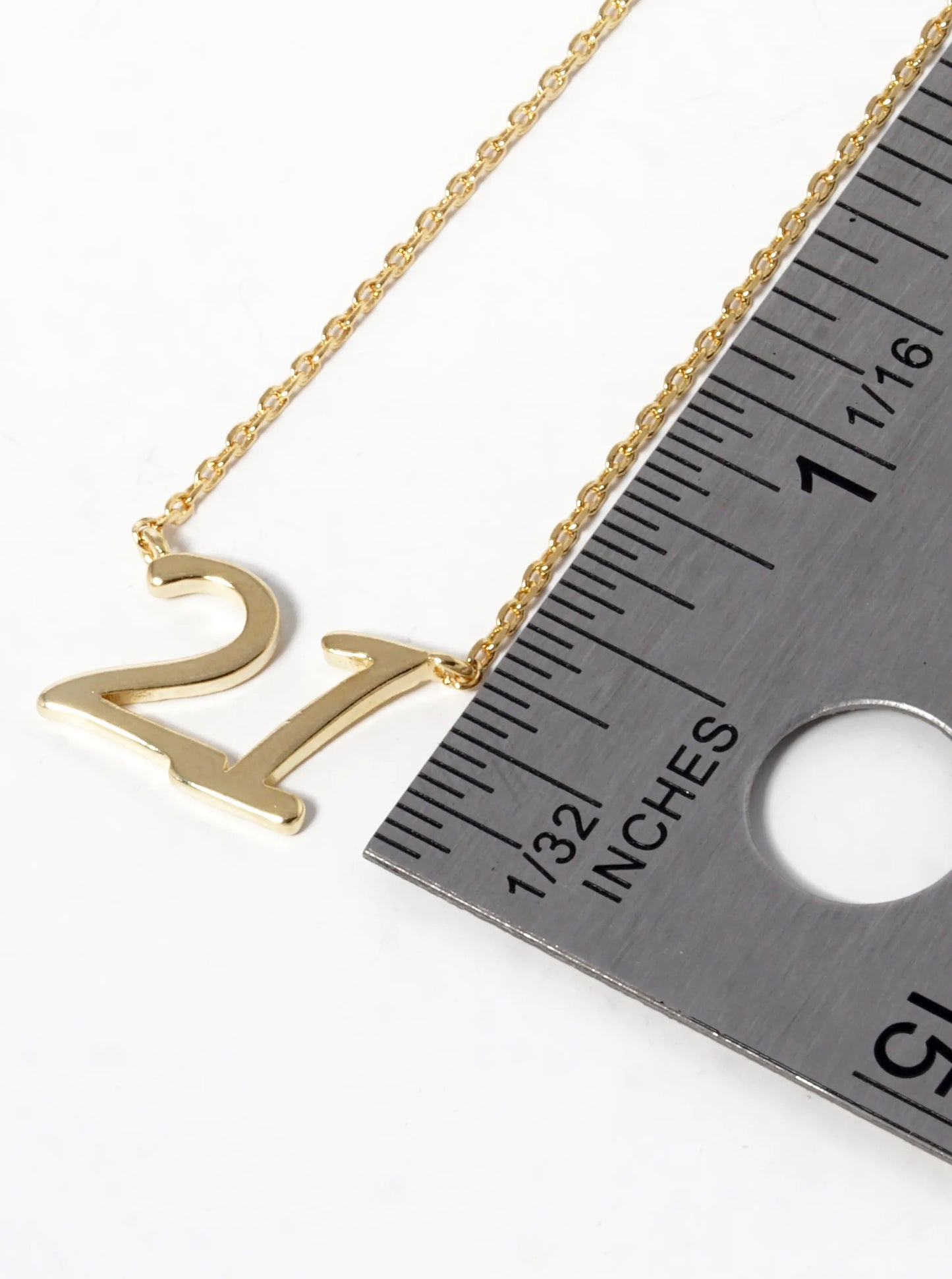 18K Gold Dipped Hello 21 Pendant Necklace