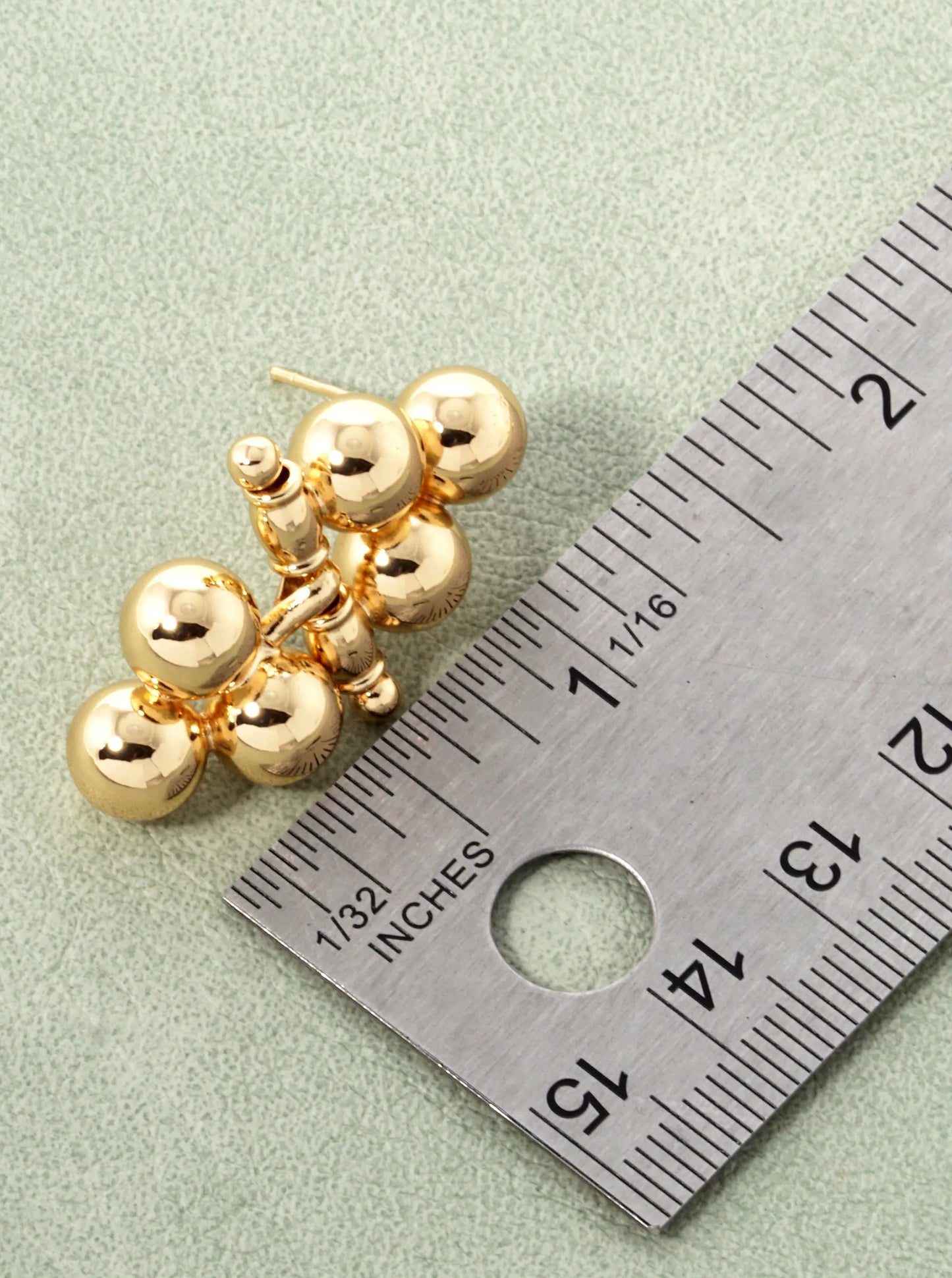 18K Gold Dipped Hollow Circular Cluster Drop Post Earrings