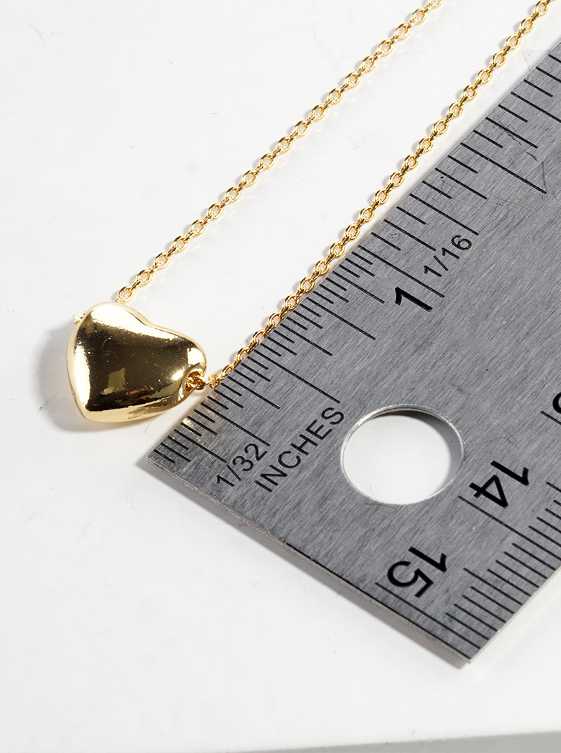 18K Gold Dipped Hollow Heart Pendant Necklace