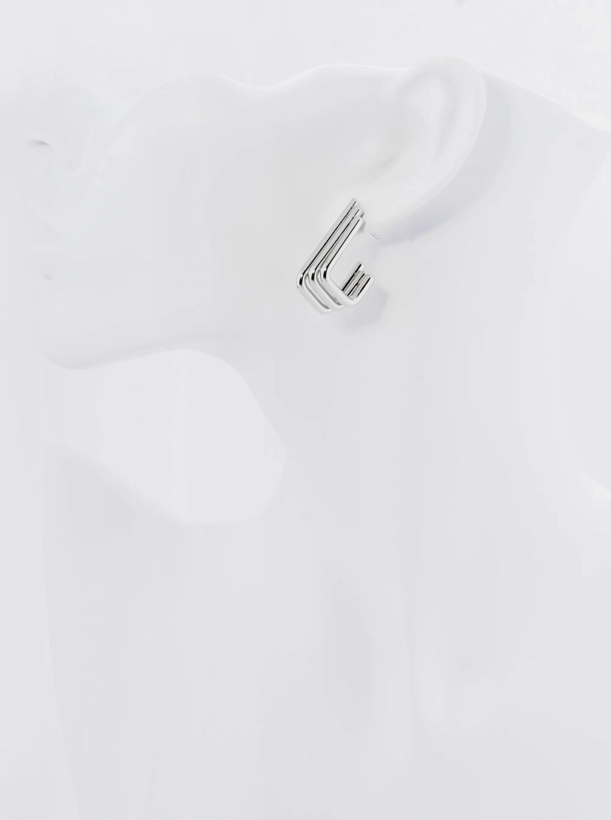 18K Gold Dipped L Shaped 3 Tier Hoop Earrings
