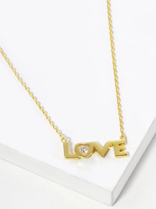 18K Gold Dipped LOVE Pendant Necklace
