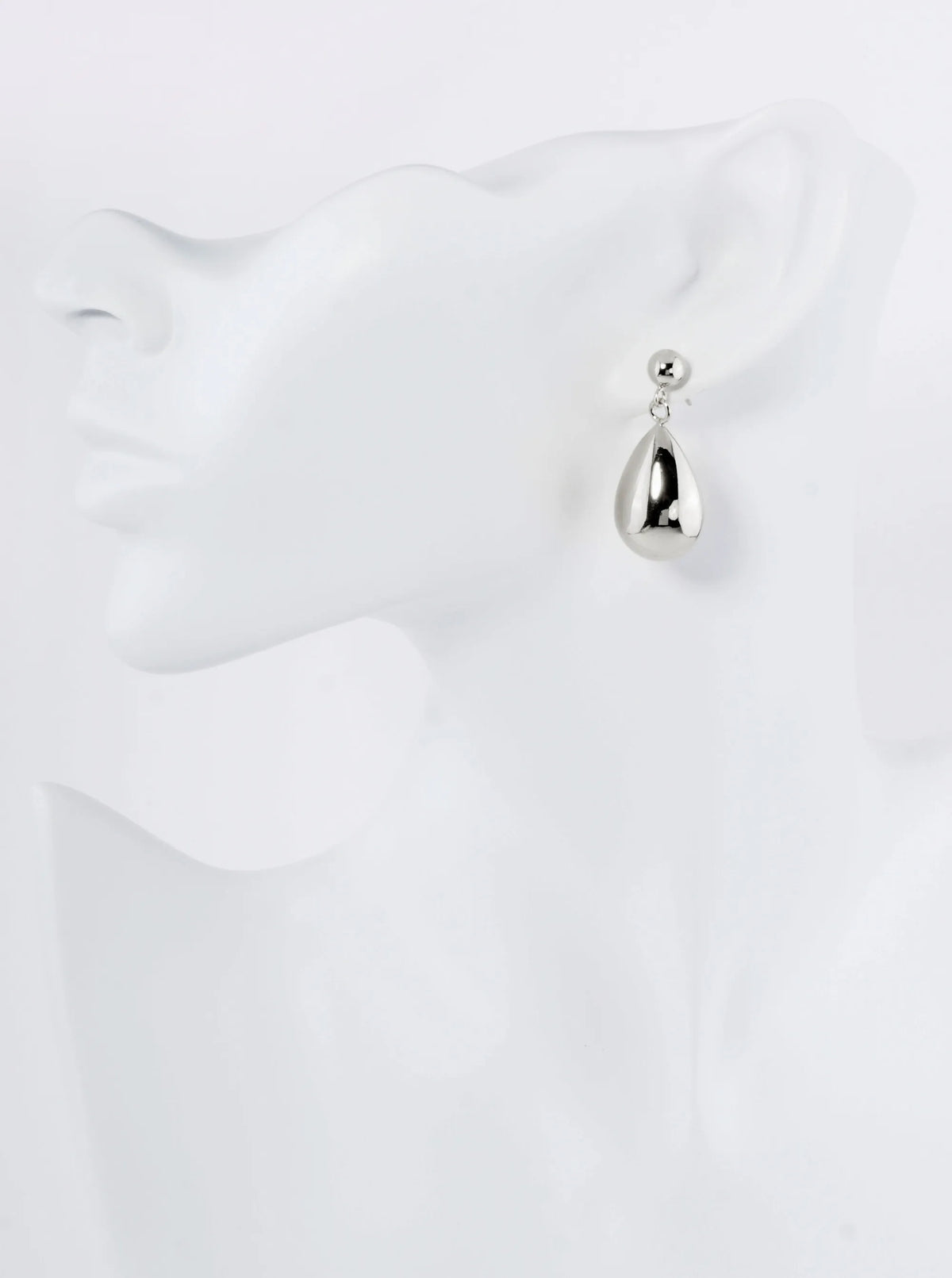 18K Gold Dipped Large Puffy Teardrop Drop Dangle Post Earrings
