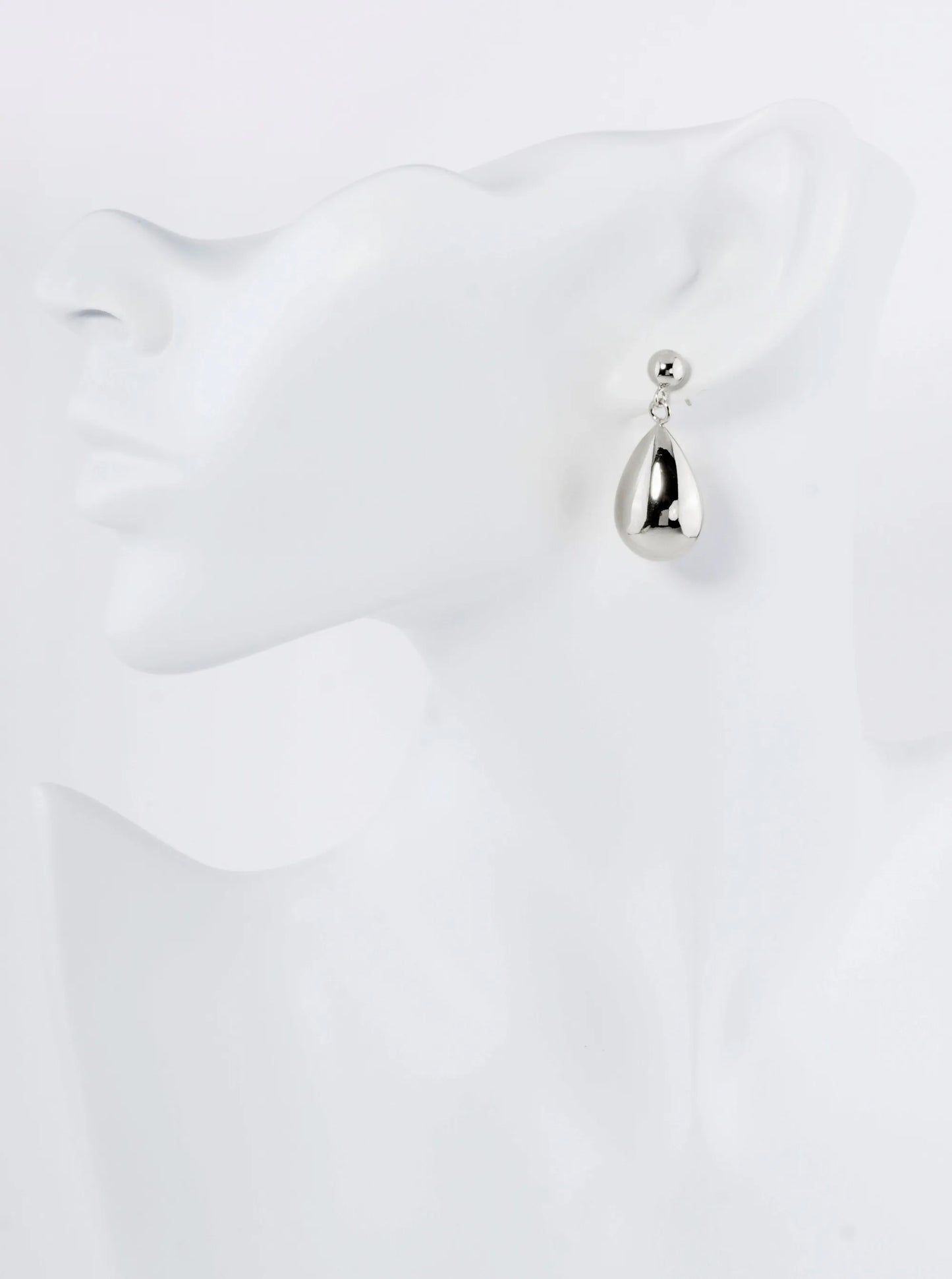 18K Gold Dipped Large Puffy Teardrop Drop Dangle Post Earrings
