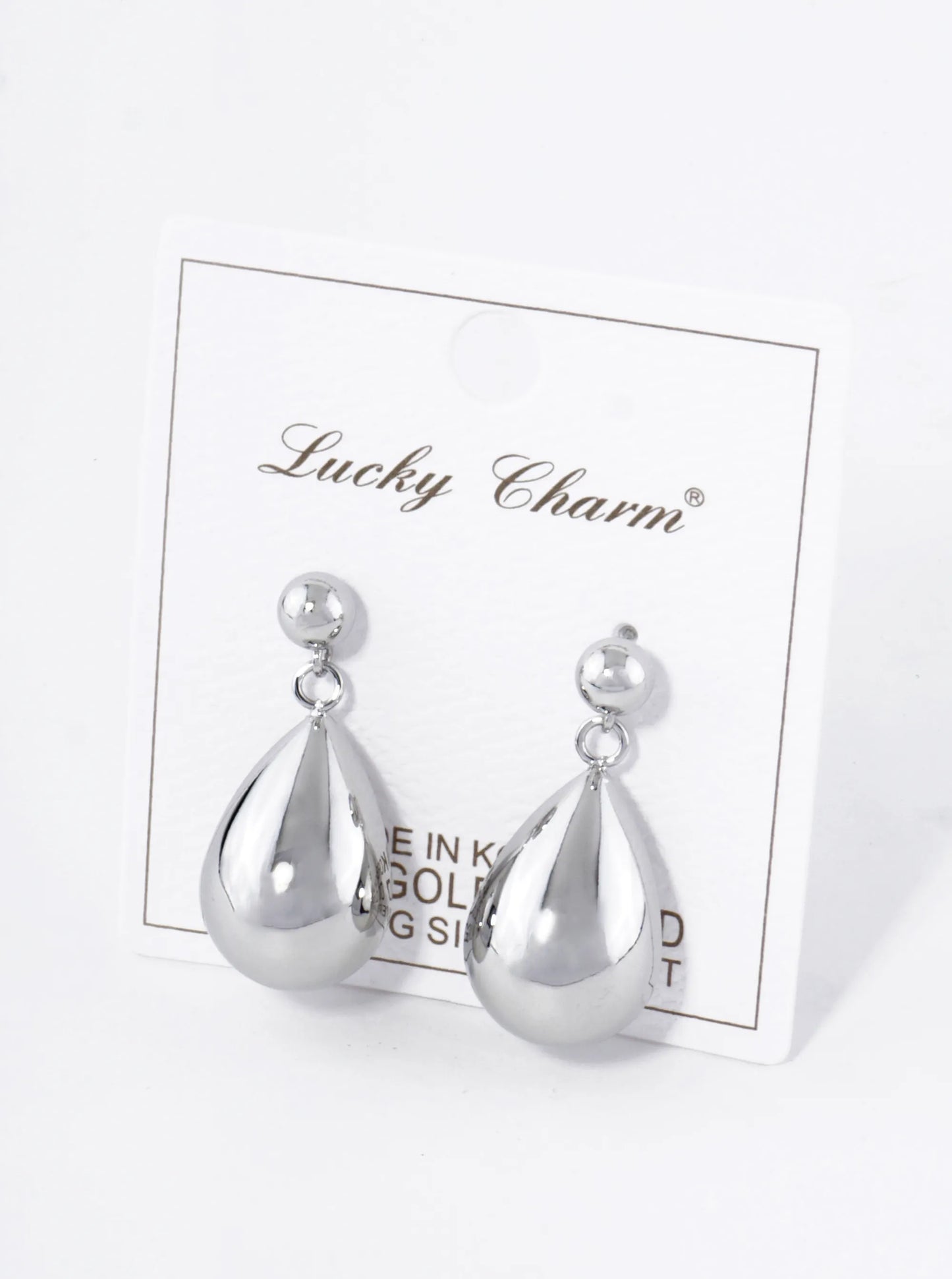 18K Gold Dipped Large Puffy Teardrop Drop Dangle Post Earrings