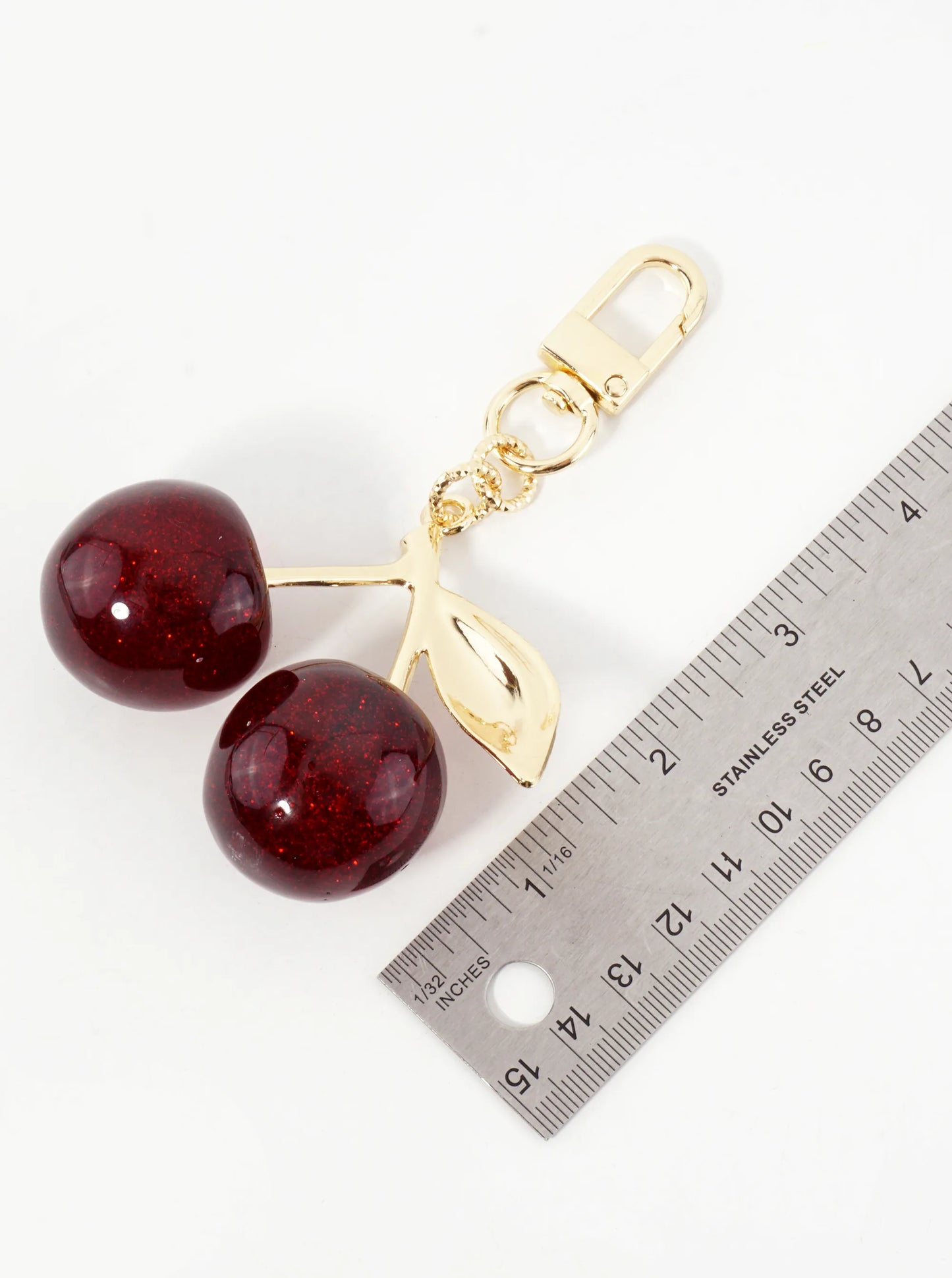 18K-Gold-Dipped Large Sparkling Cherry Bag Charm