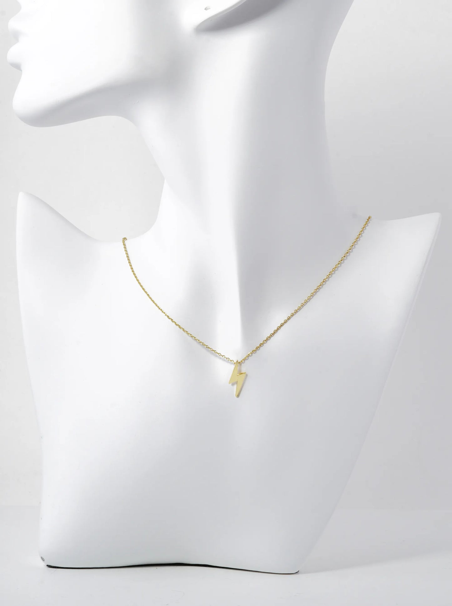 18K Gold Dipped Lightning Pendant Delicate Necklace