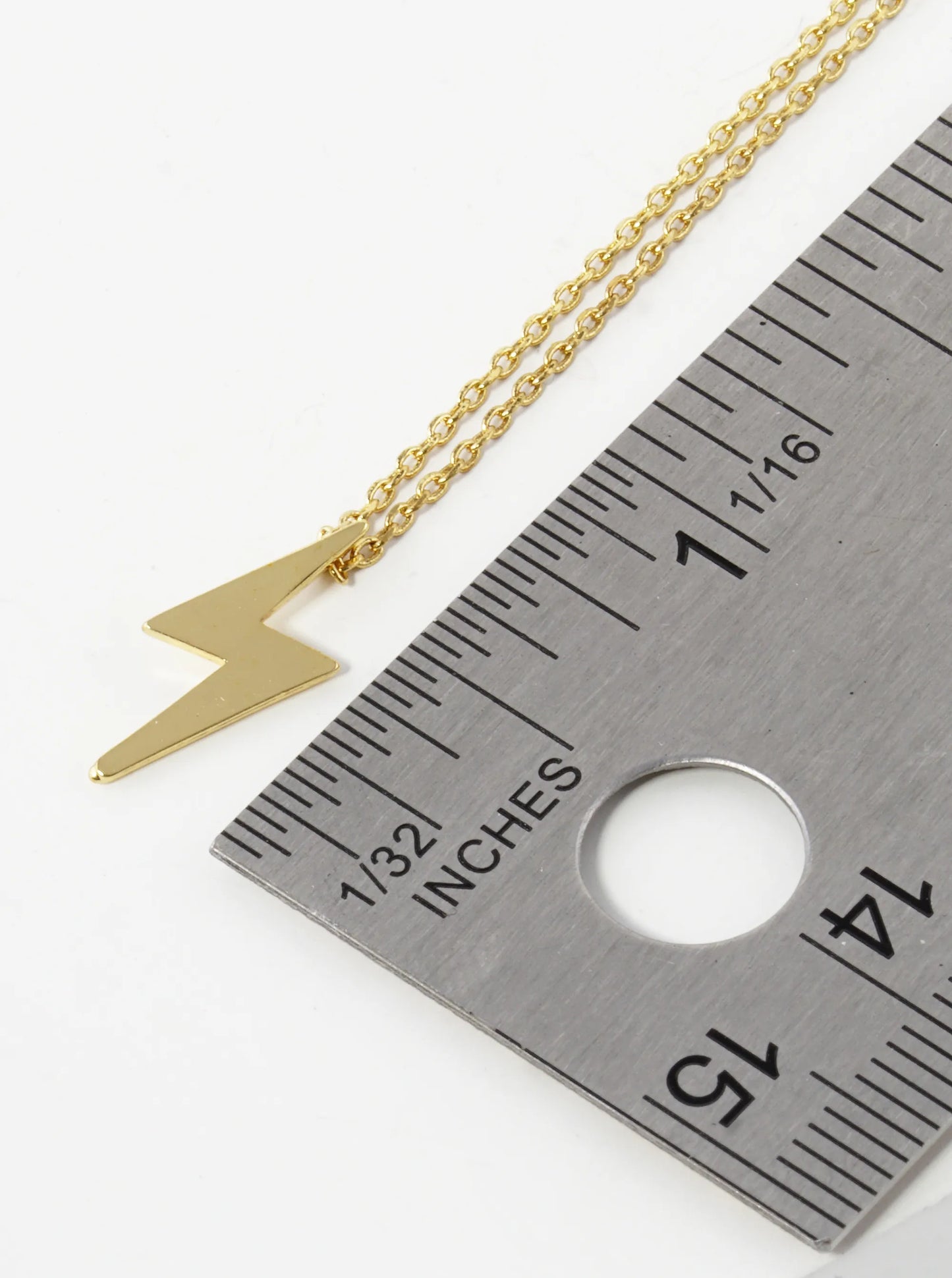 18K Gold Dipped Lightning Pendant Delicate Necklace