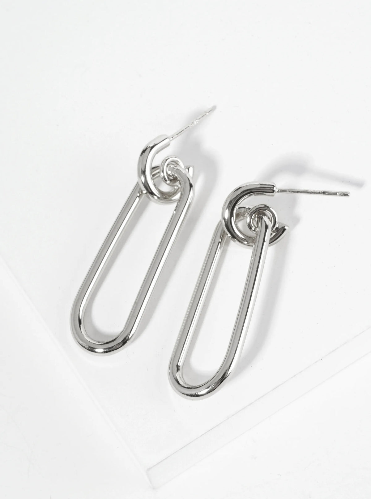 18K Gold Dipped Link Chain Dangle Drop Post Earrings