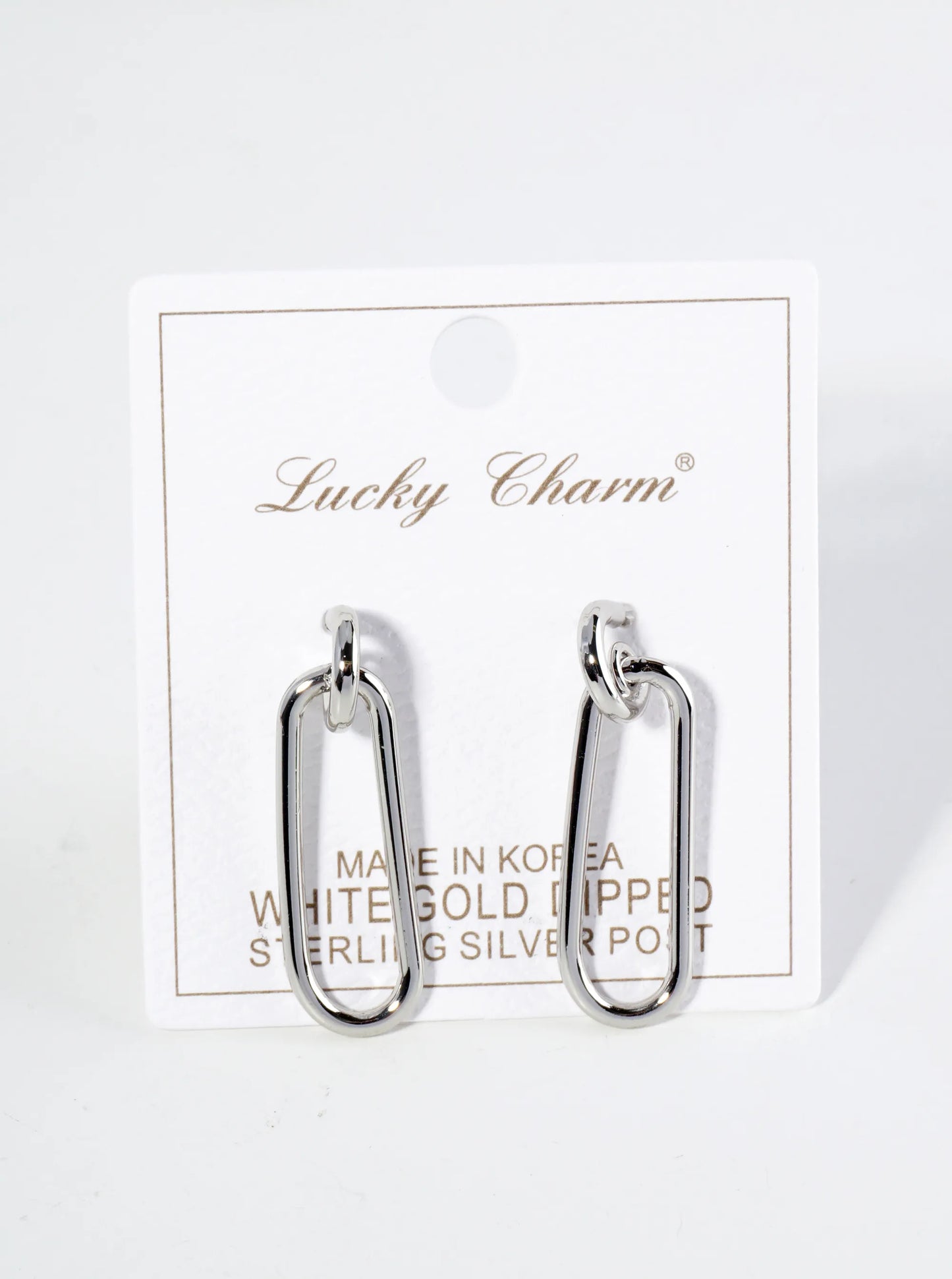18K Gold Dipped Link Chain Dangle Drop Post Earrings