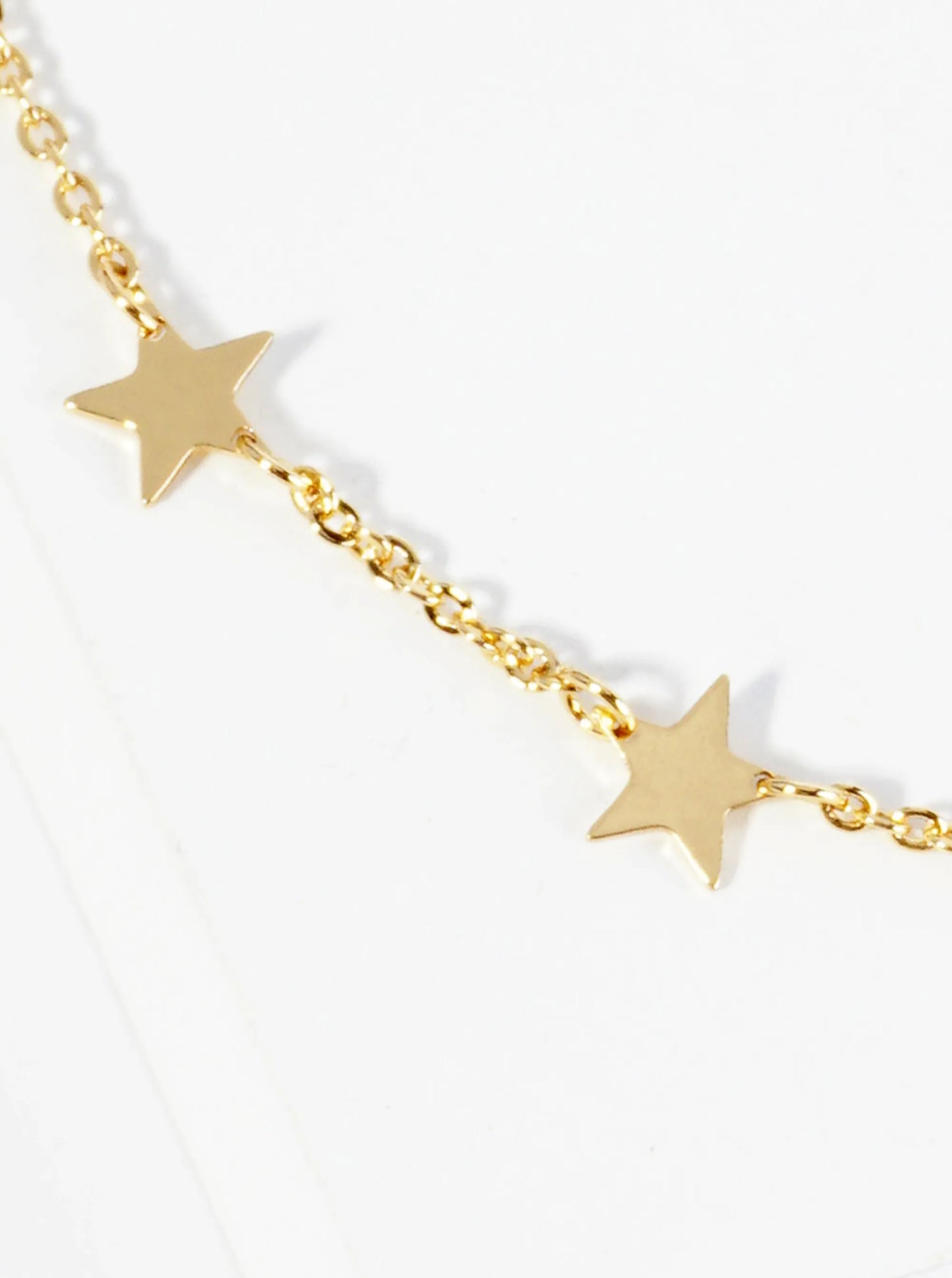 18K Gold Dipped Linked Delicate Star Brass Chain Anklet