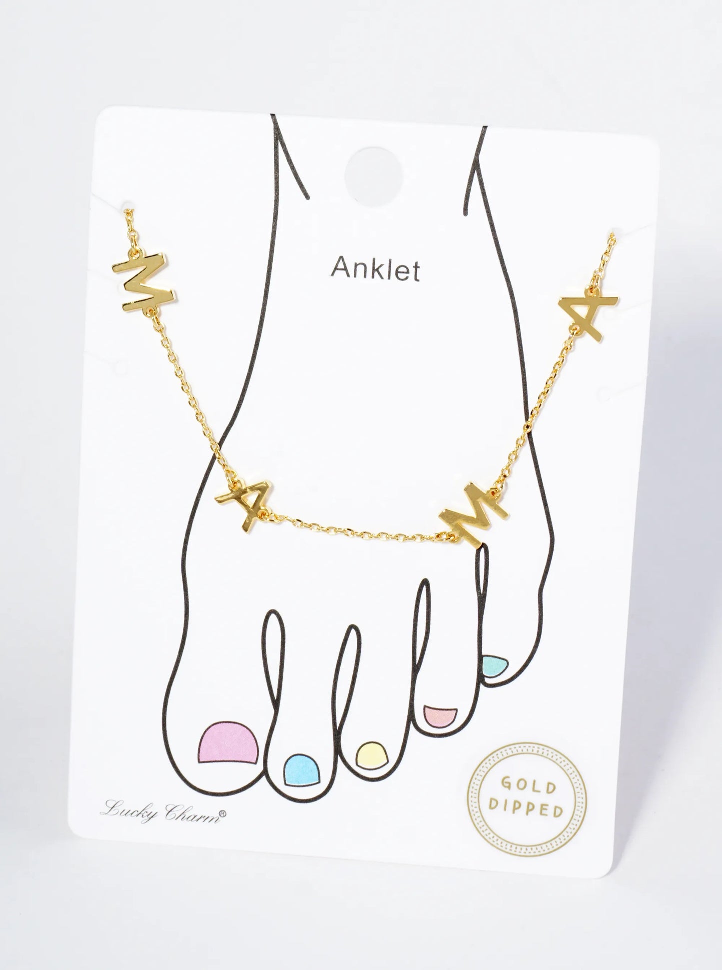 18K Gold Dipped MAMA Brass Chain Anklet