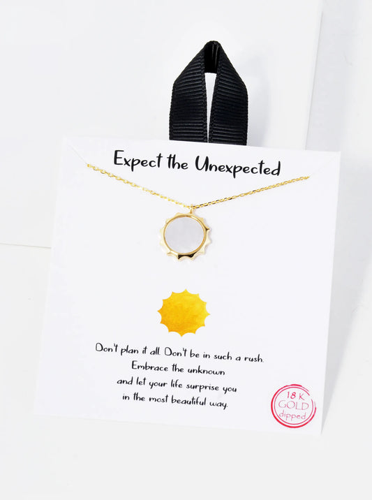 18K Gold Dipped MOP Sun Pendant Necklace