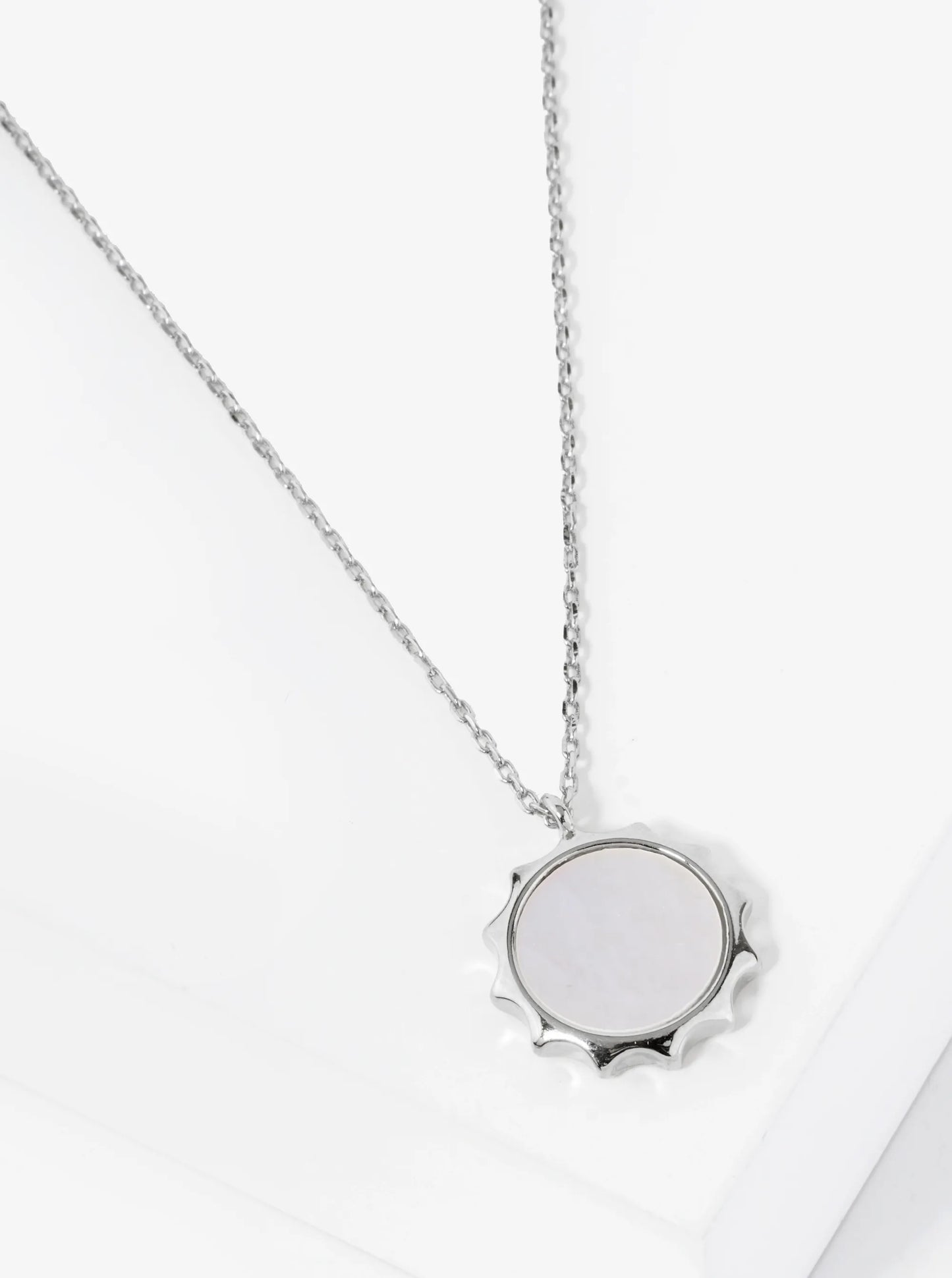 18K Gold Dipped MOP Sun Pendant Necklace