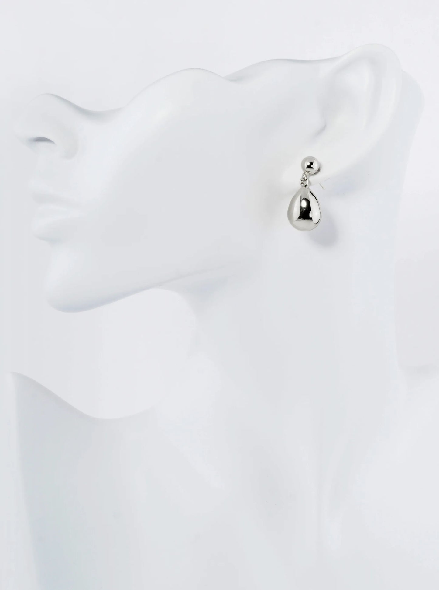 18K Gold Dipped Medium Puffy Teardrop Drop Dangle Post Earrings