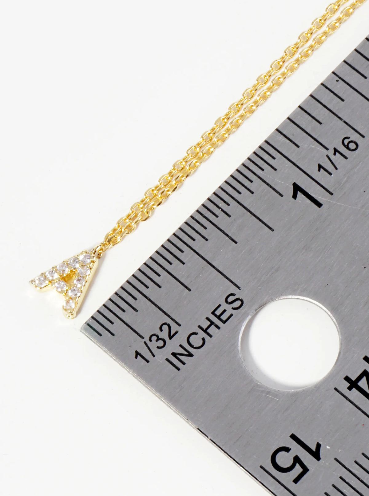 18K Gold Dipped Micro CZ Pave Initial Pendant Necklace