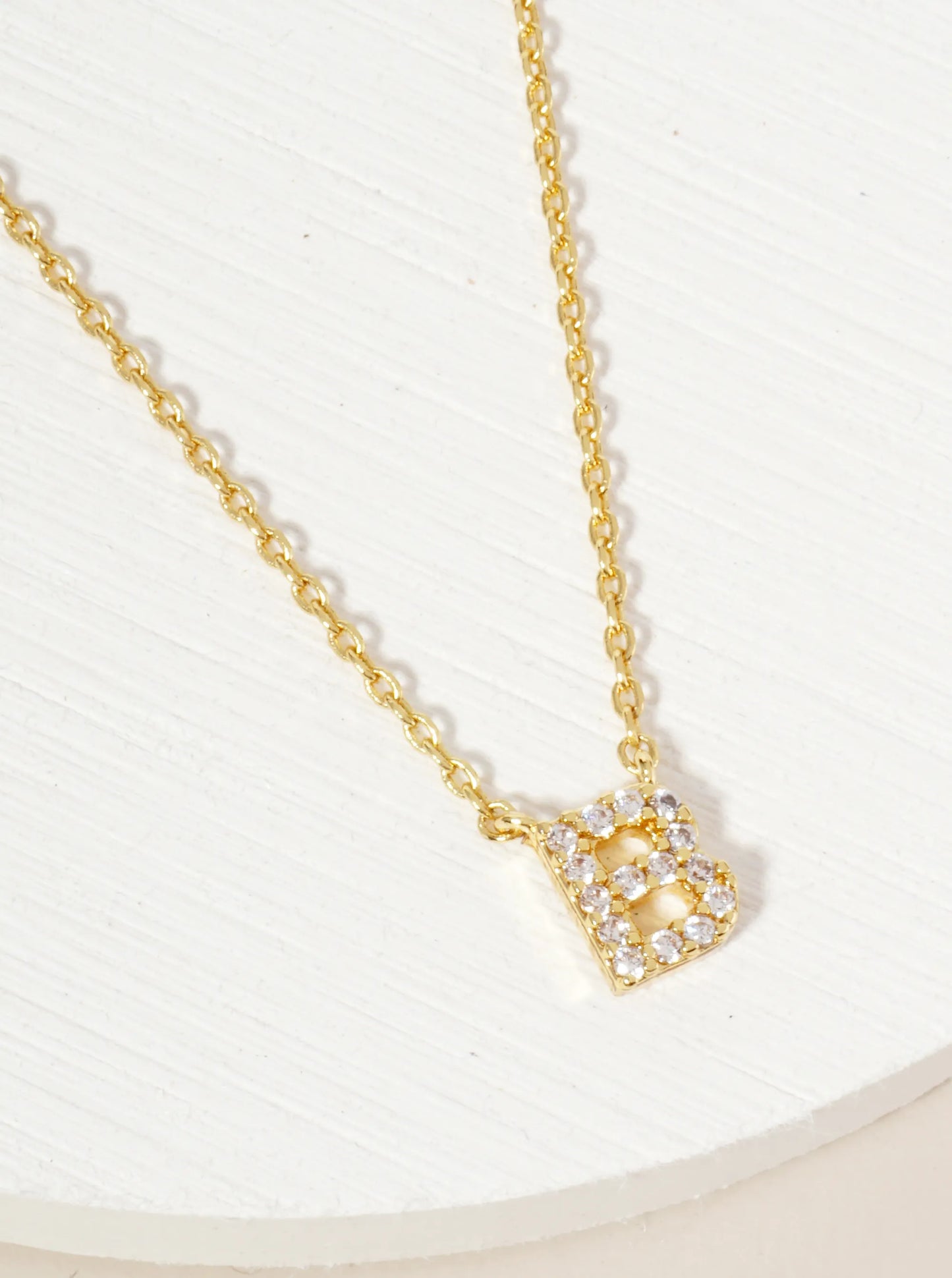 18K Gold Dipped Micro CZ Pave Initial Pendant Necklace
