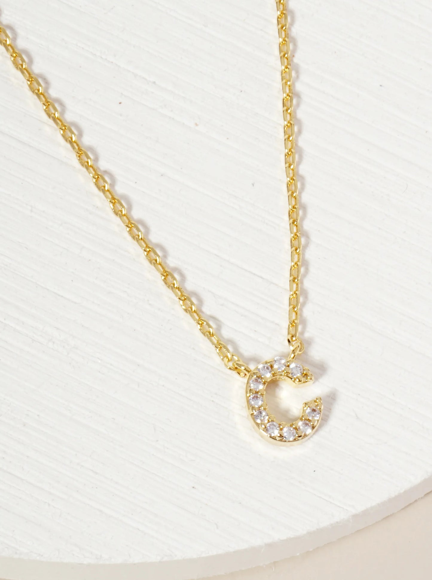 18K Gold Dipped Micro CZ Pave Initial Pendant Necklace