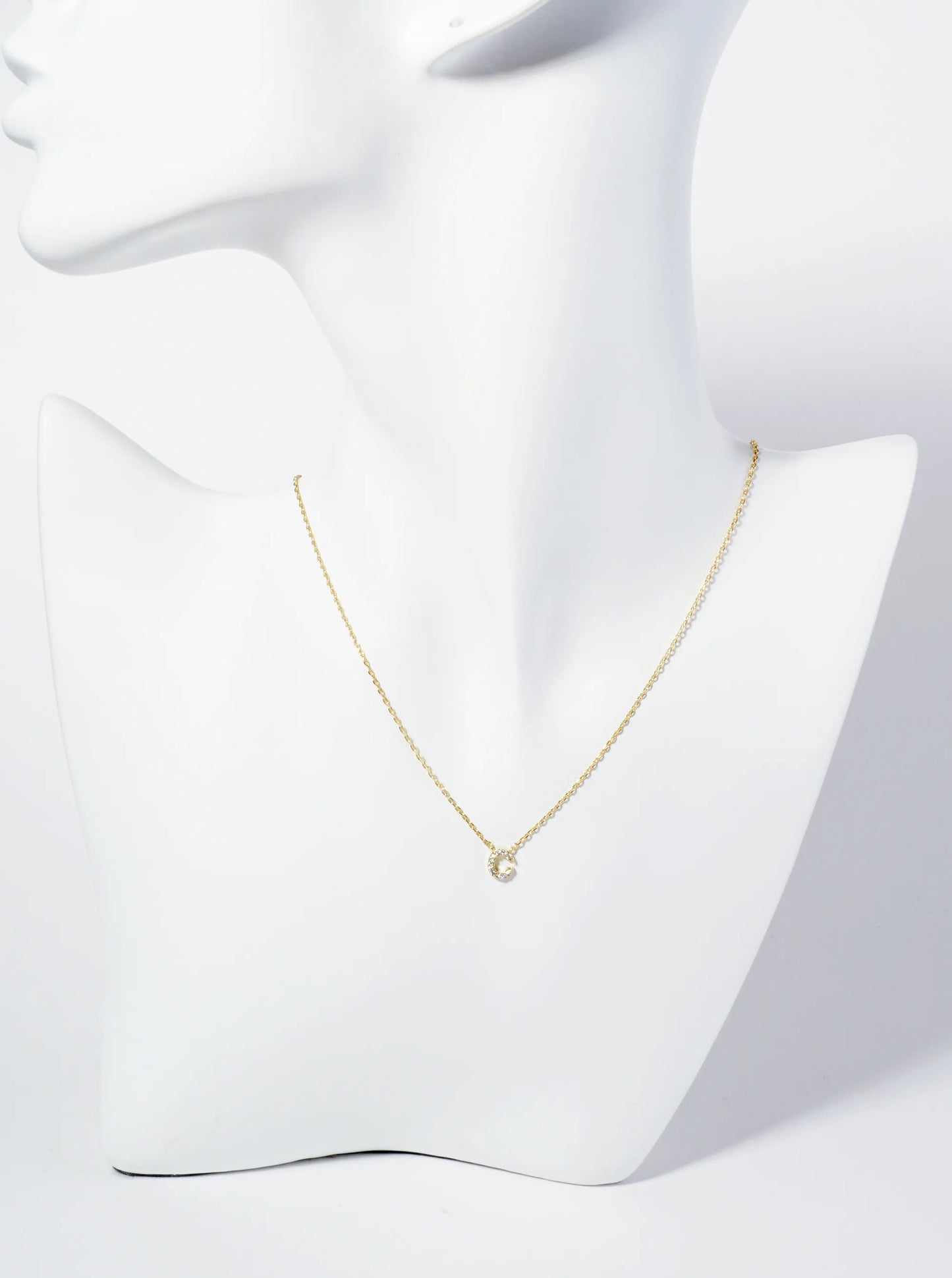 18K Gold Dipped Micro CZ Pave Initial Pendant Necklace