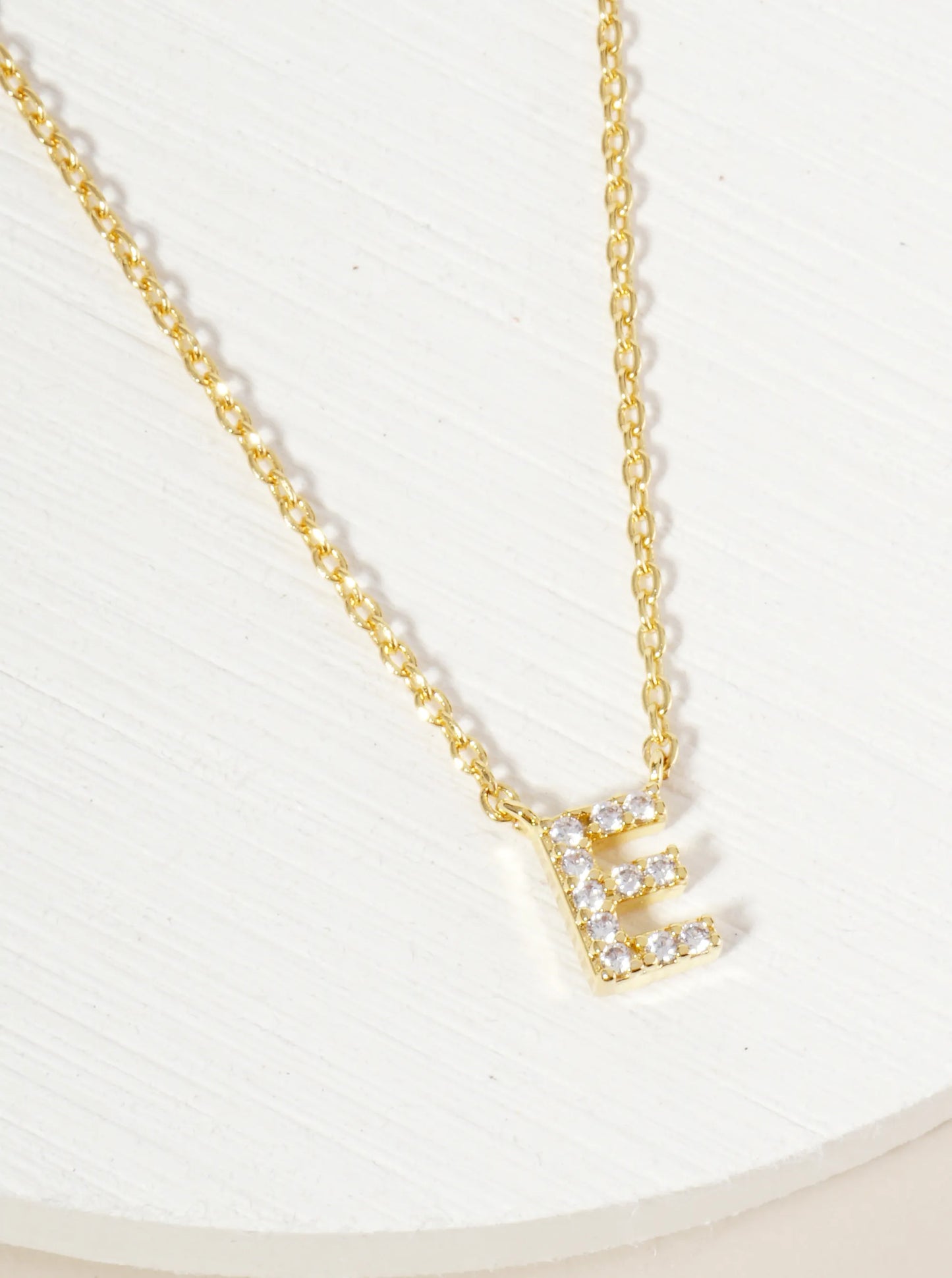 18K Gold Dipped Micro CZ Pave Initial Pendant Necklace