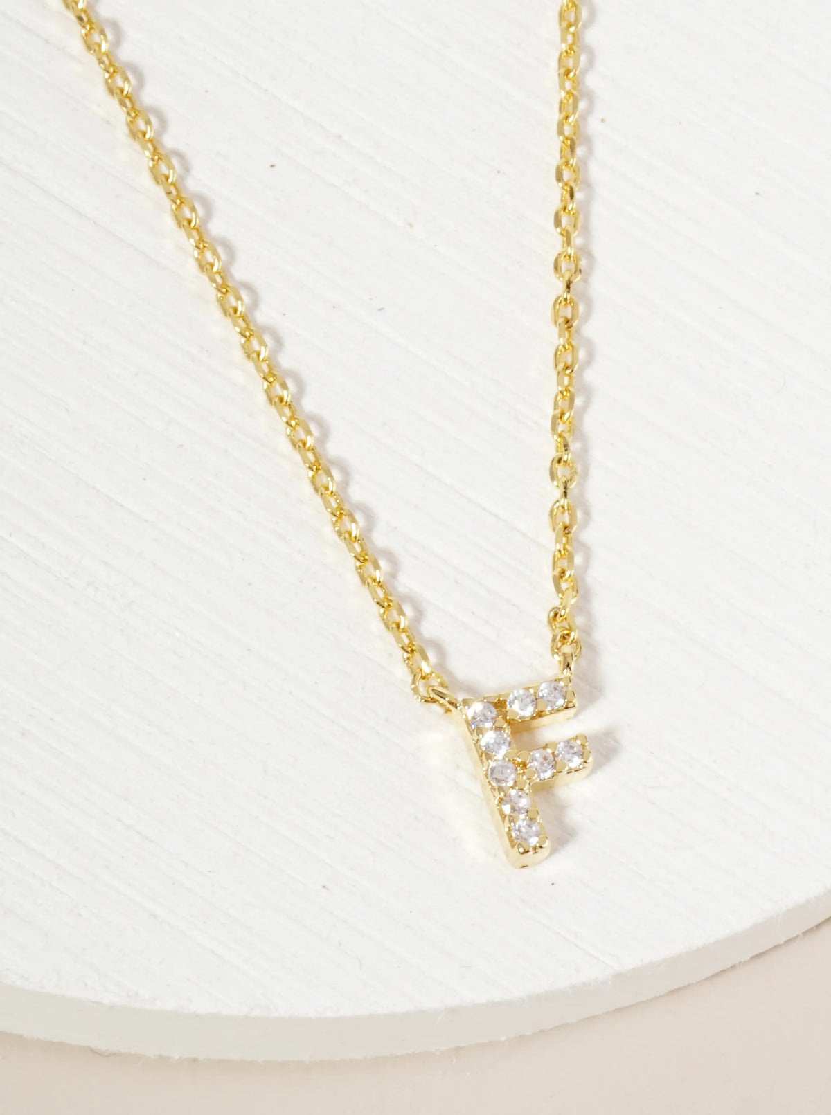 18K Gold Dipped Micro CZ Pave Initial Pendant Necklace